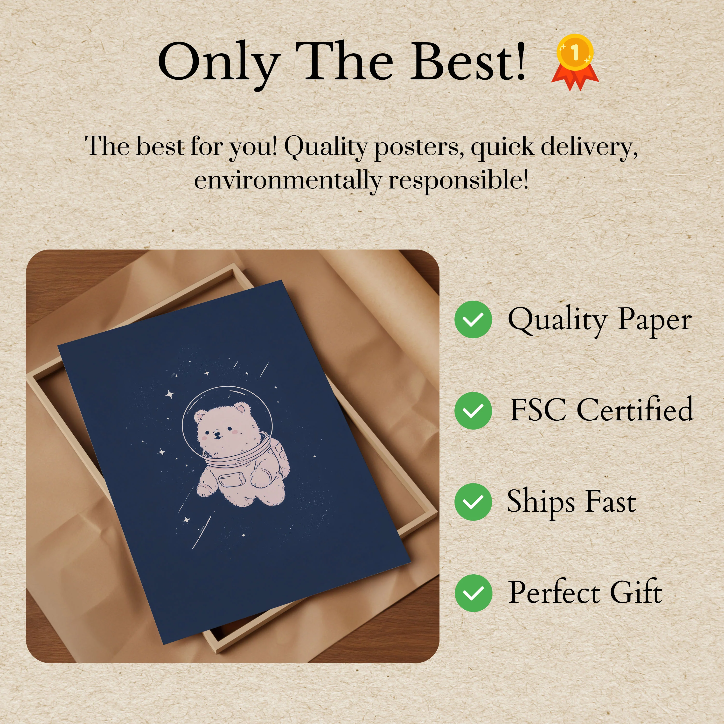 Adorable Space Bear Adventure Poster - Image 3