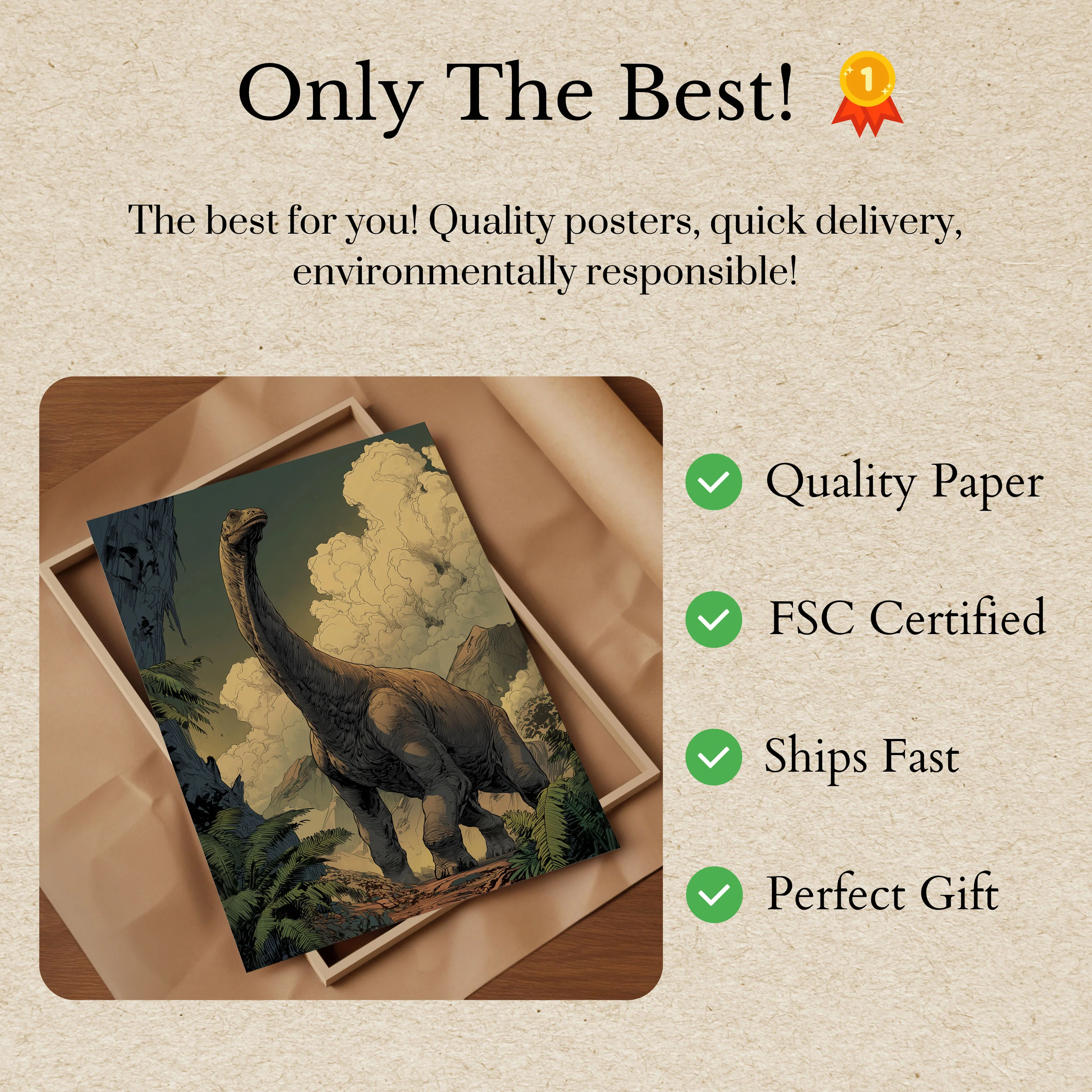 Ancient Brontosaurus Landscape Poster - Image 3