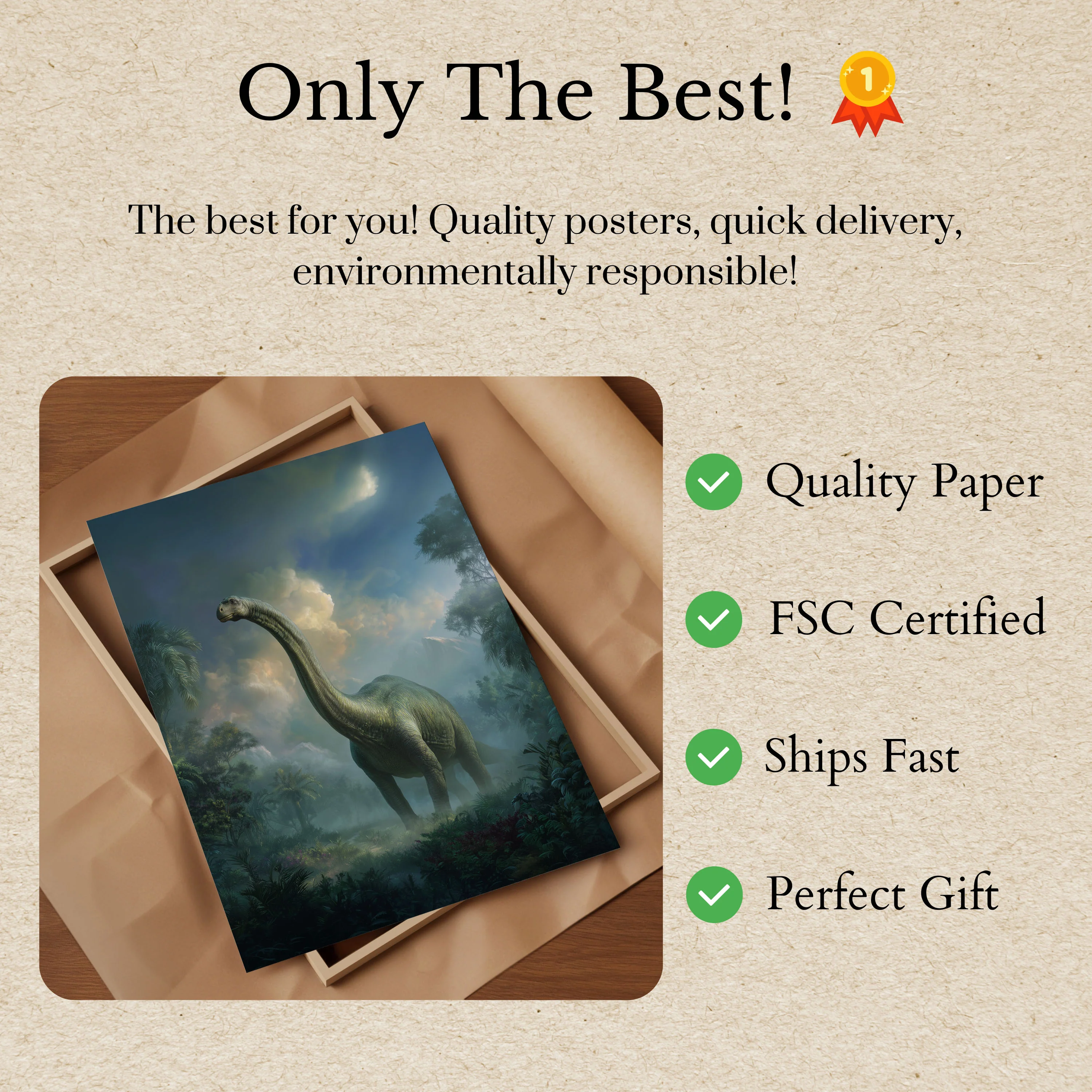 Ancient Brontosaurus Landscape Poster - Image 3