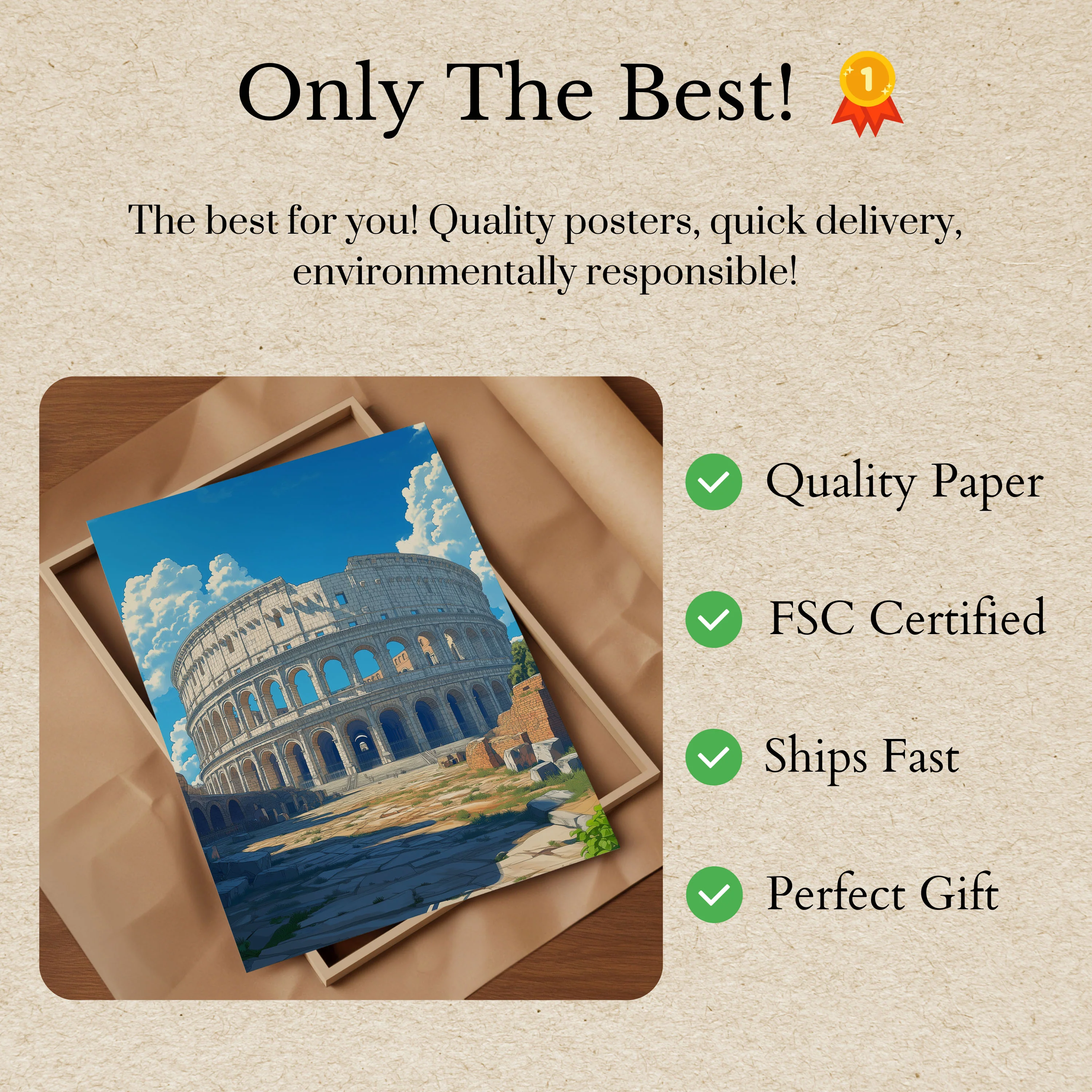 Ancient Colosseum Rome Architectural Poster - Image 3