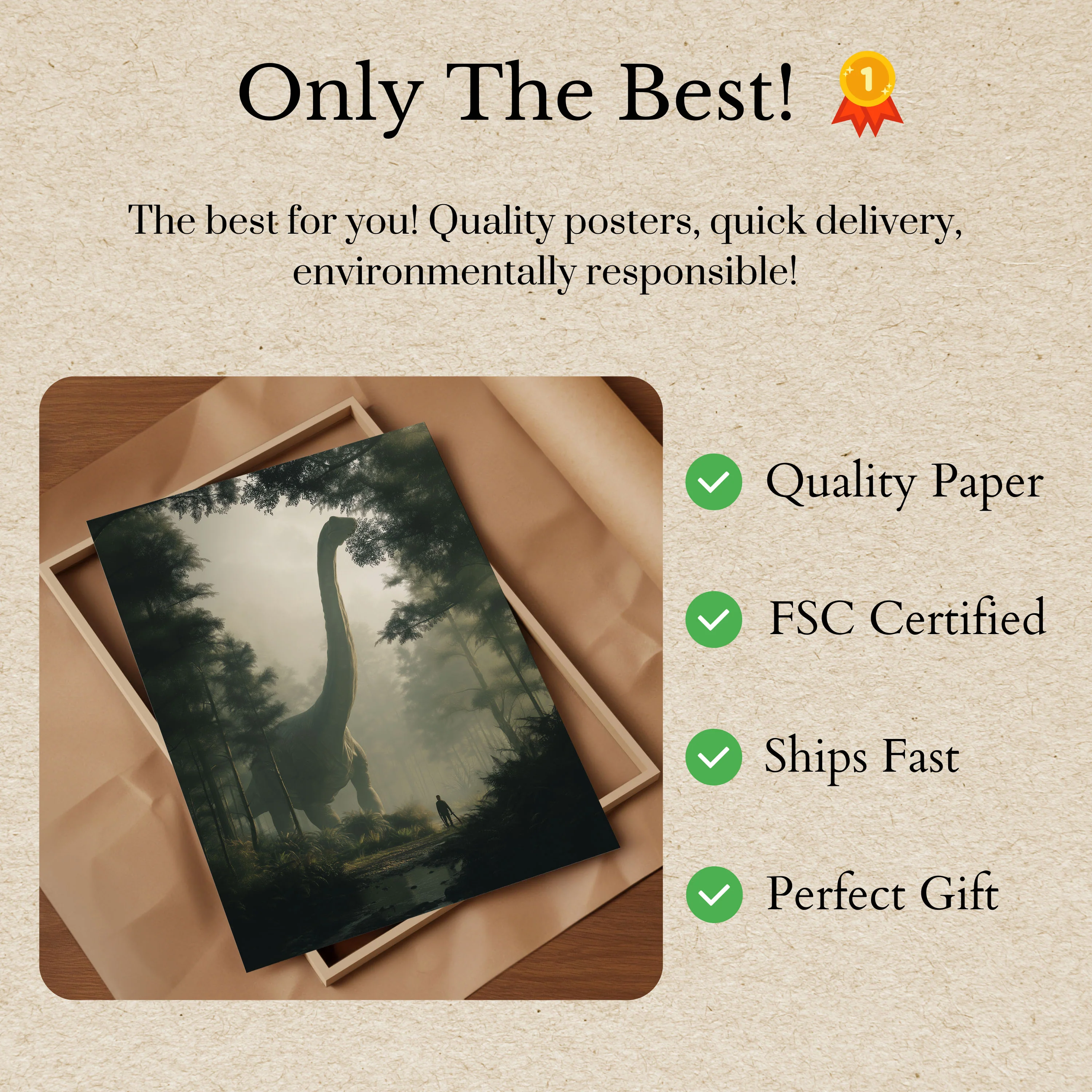 Ancient Forest Brontosaurus Poster - Image 3