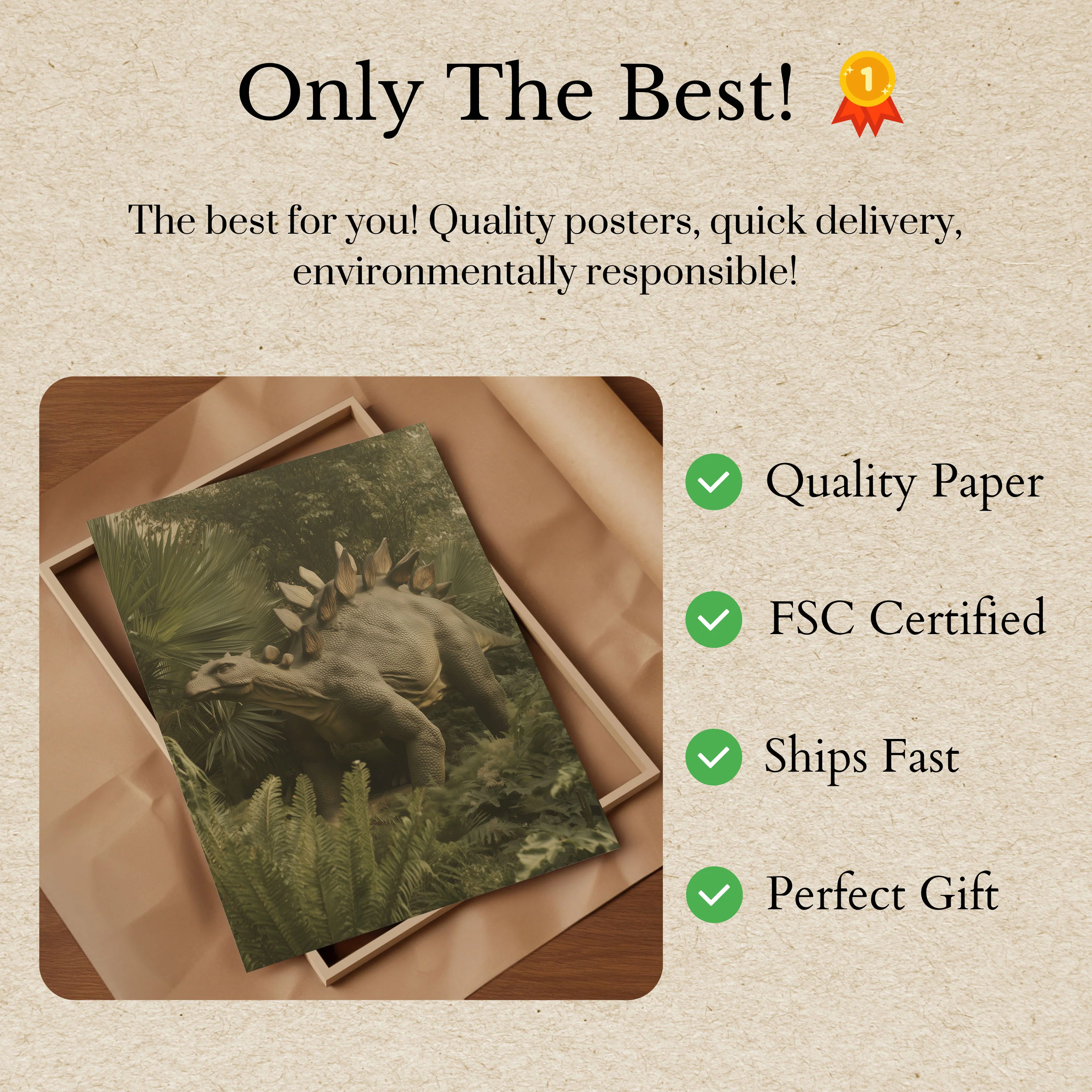 Ancient Stegosaurus Prehistoric Poster - Image 3