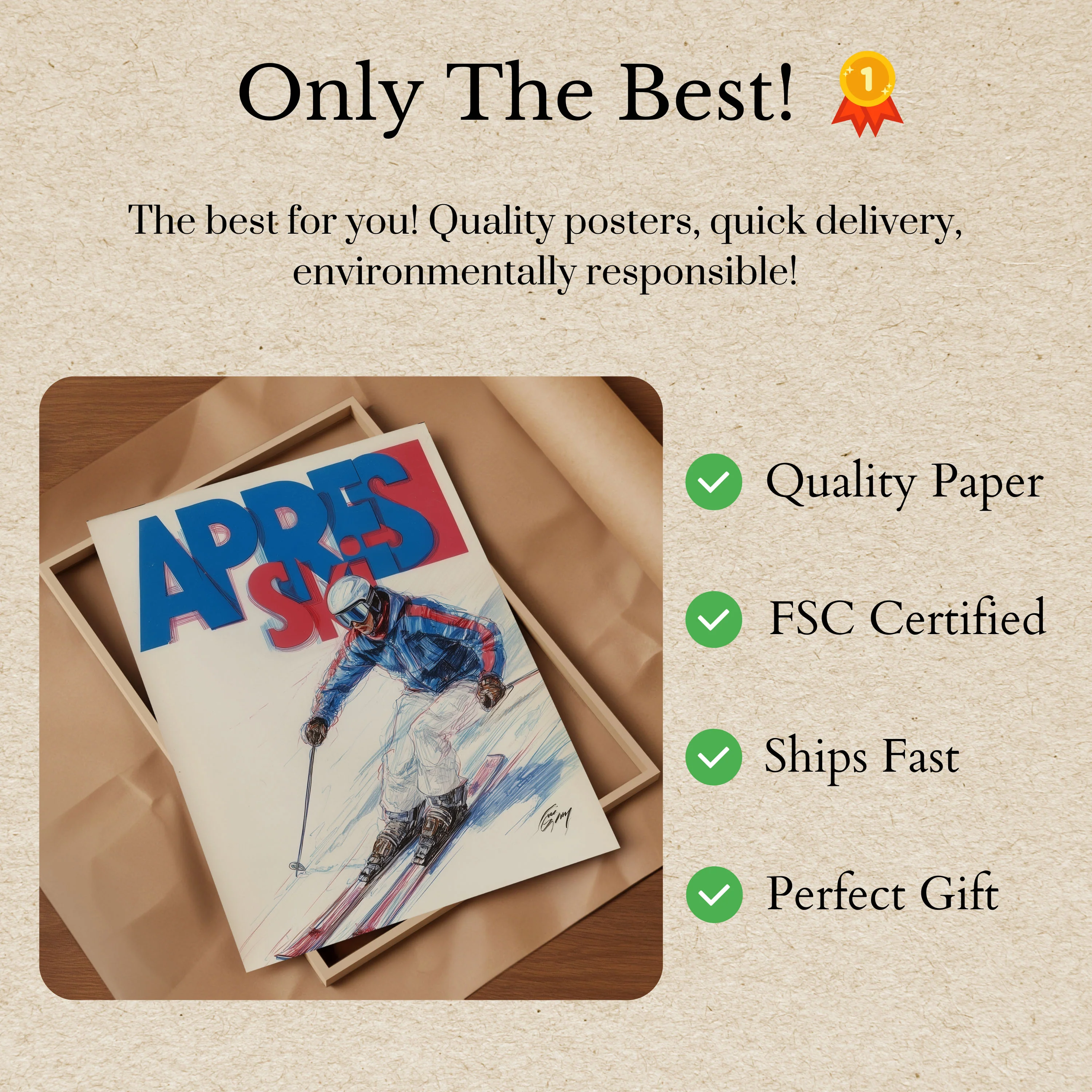 Apres Ski Dynamic Winter Sports Poster - Image 3