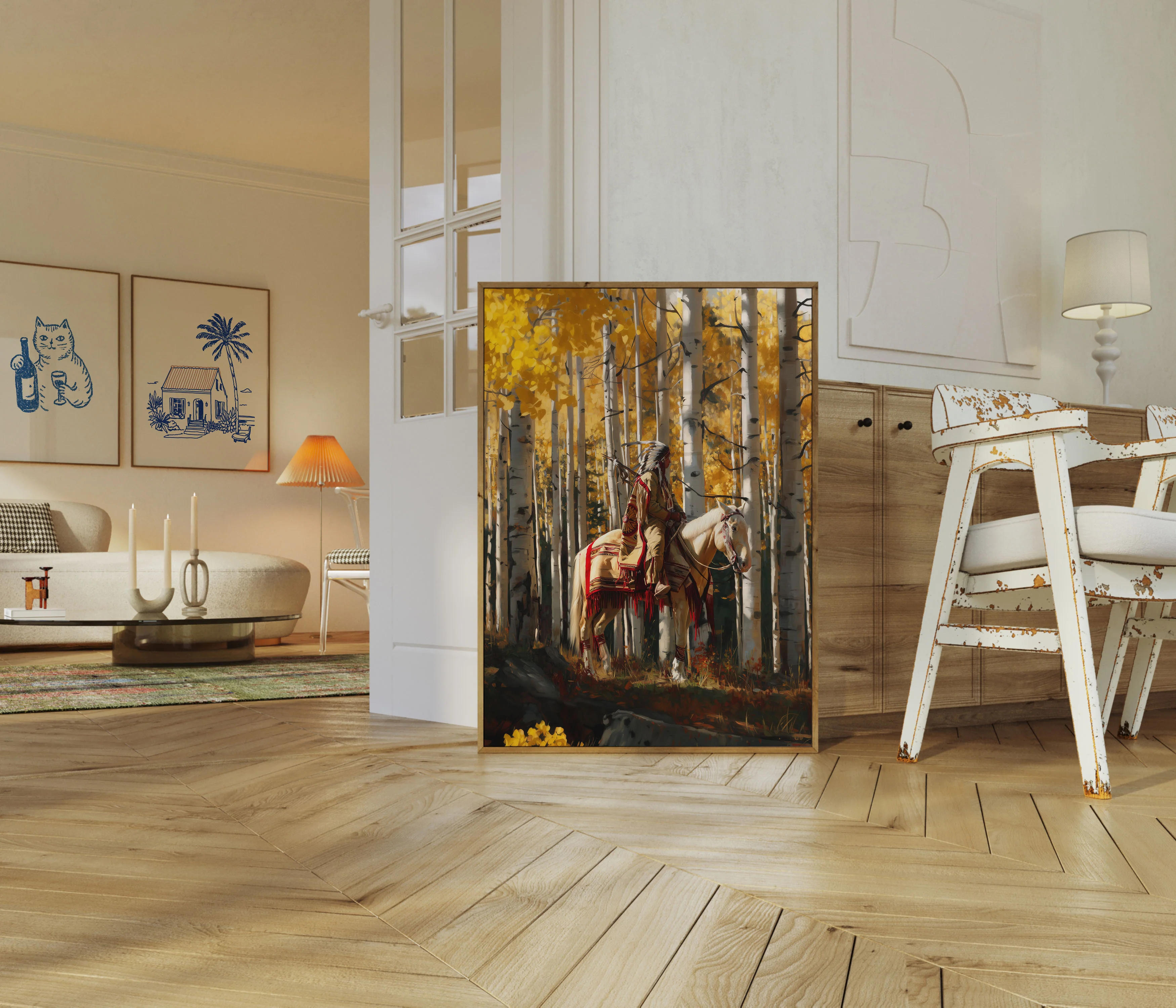 Autumn Aspen Native Warrior Poster - Image 5