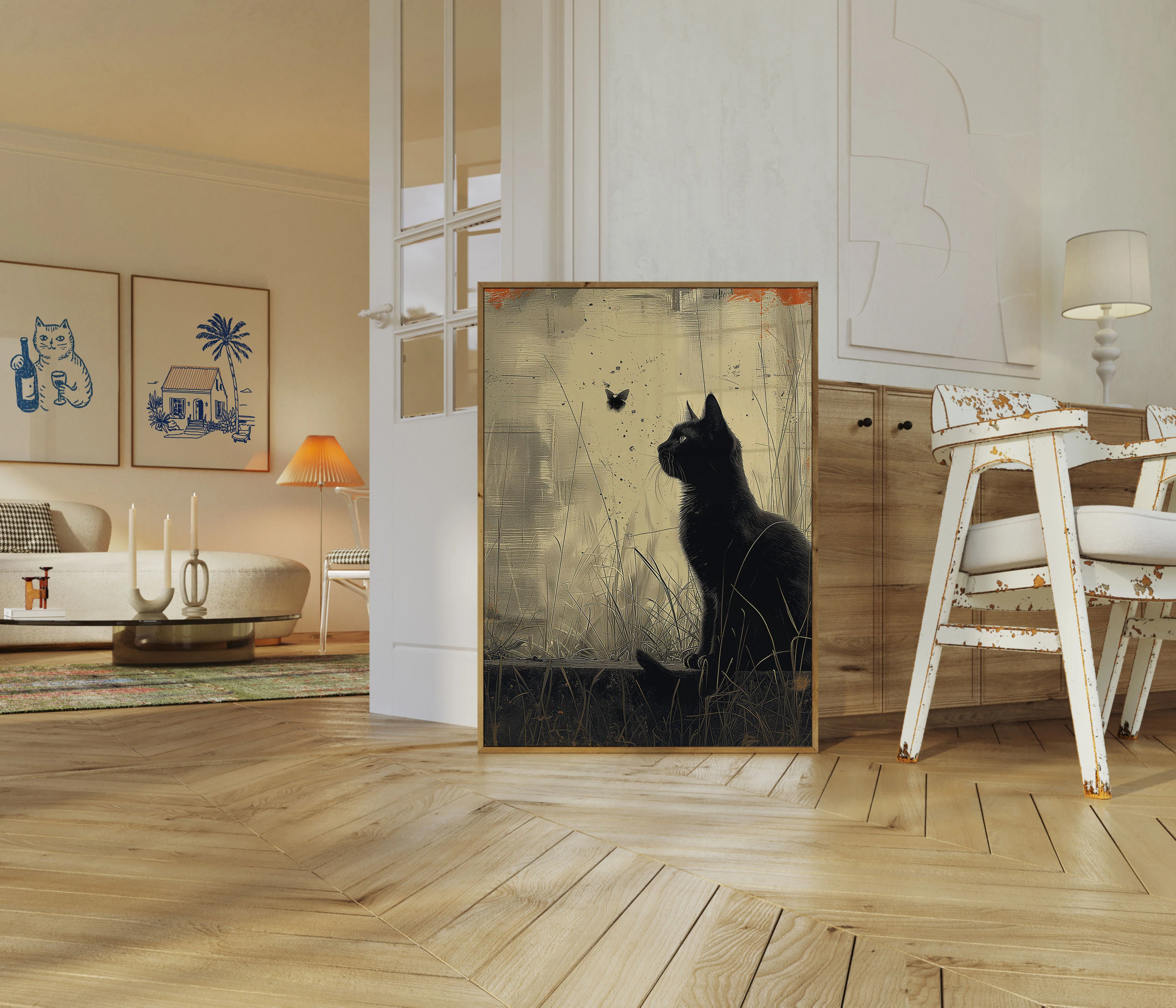 Black Cat Butterfly Dream Poster - Image 5