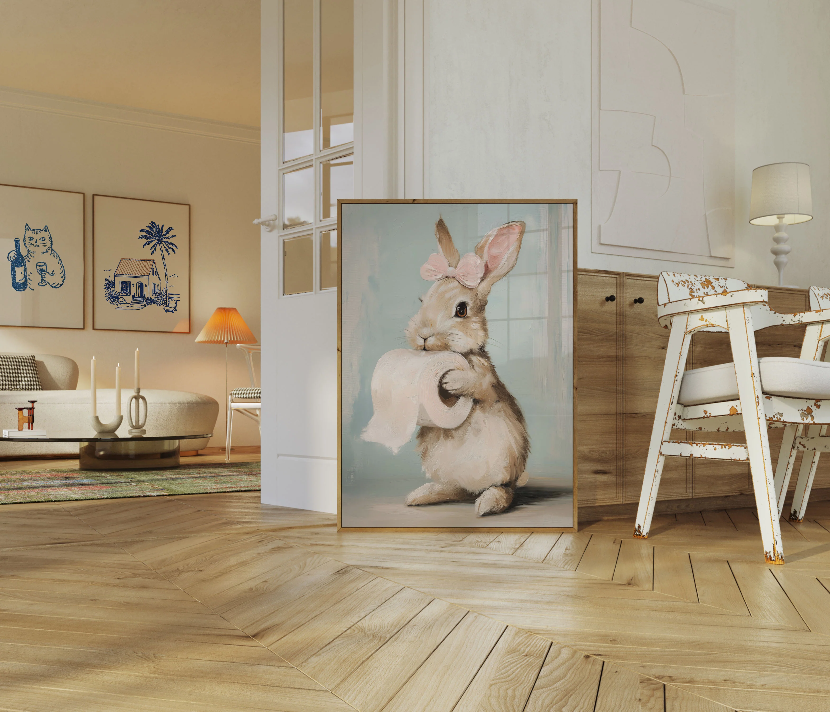 Bunny with Pink Bow Poster - Image 5