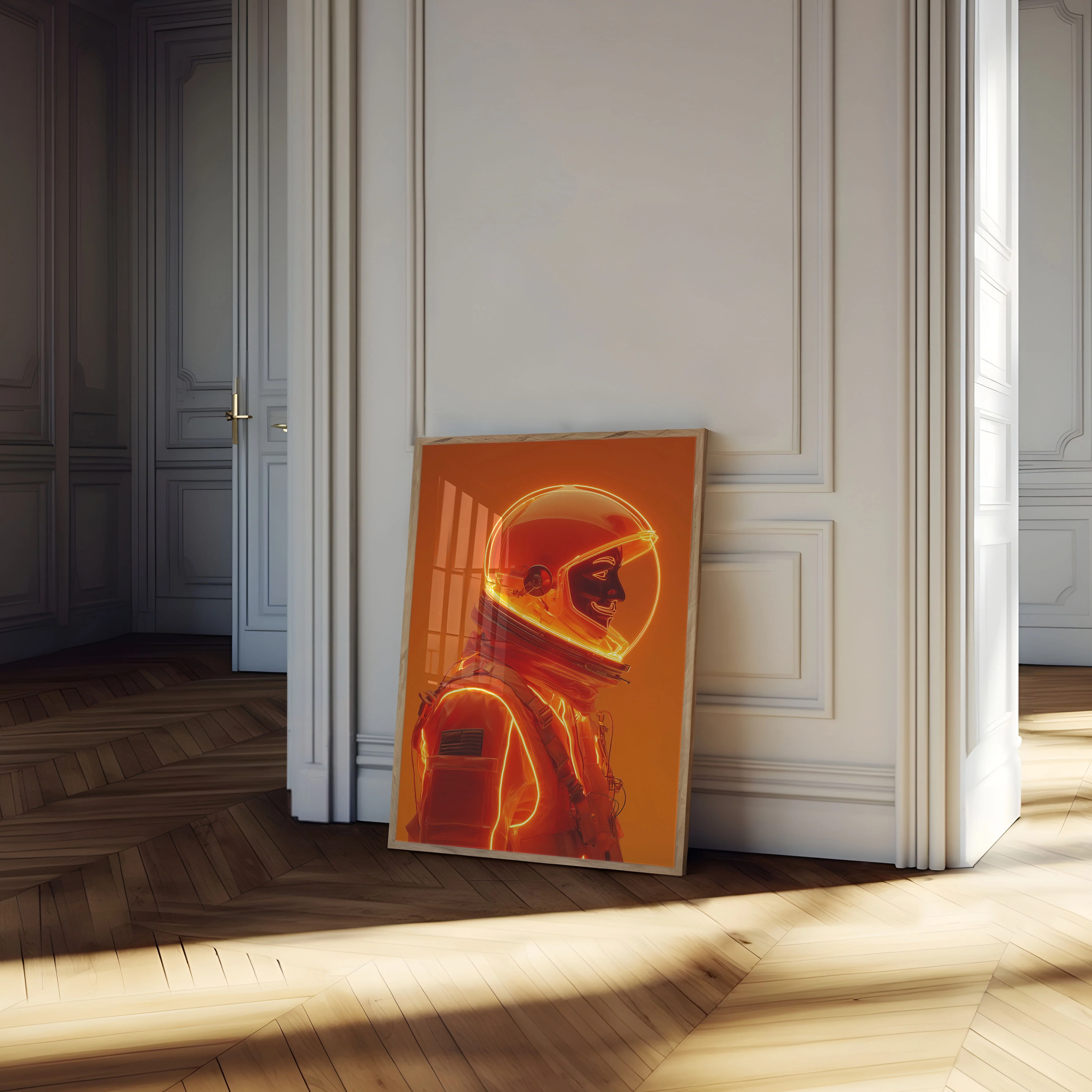 Burning Orange Astronaut Poster - Image 4