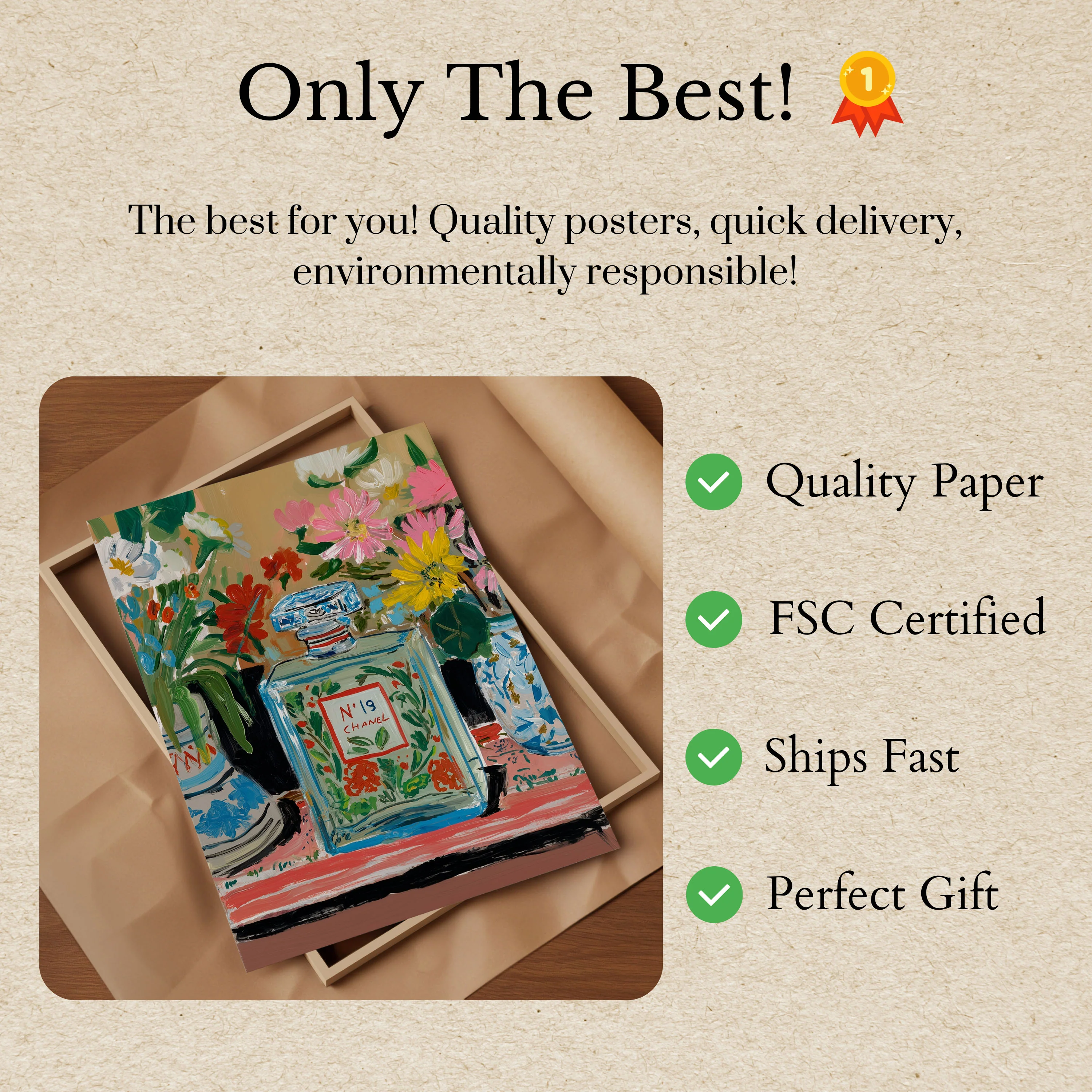 N°19 Floral Perfume Poster - Image 3