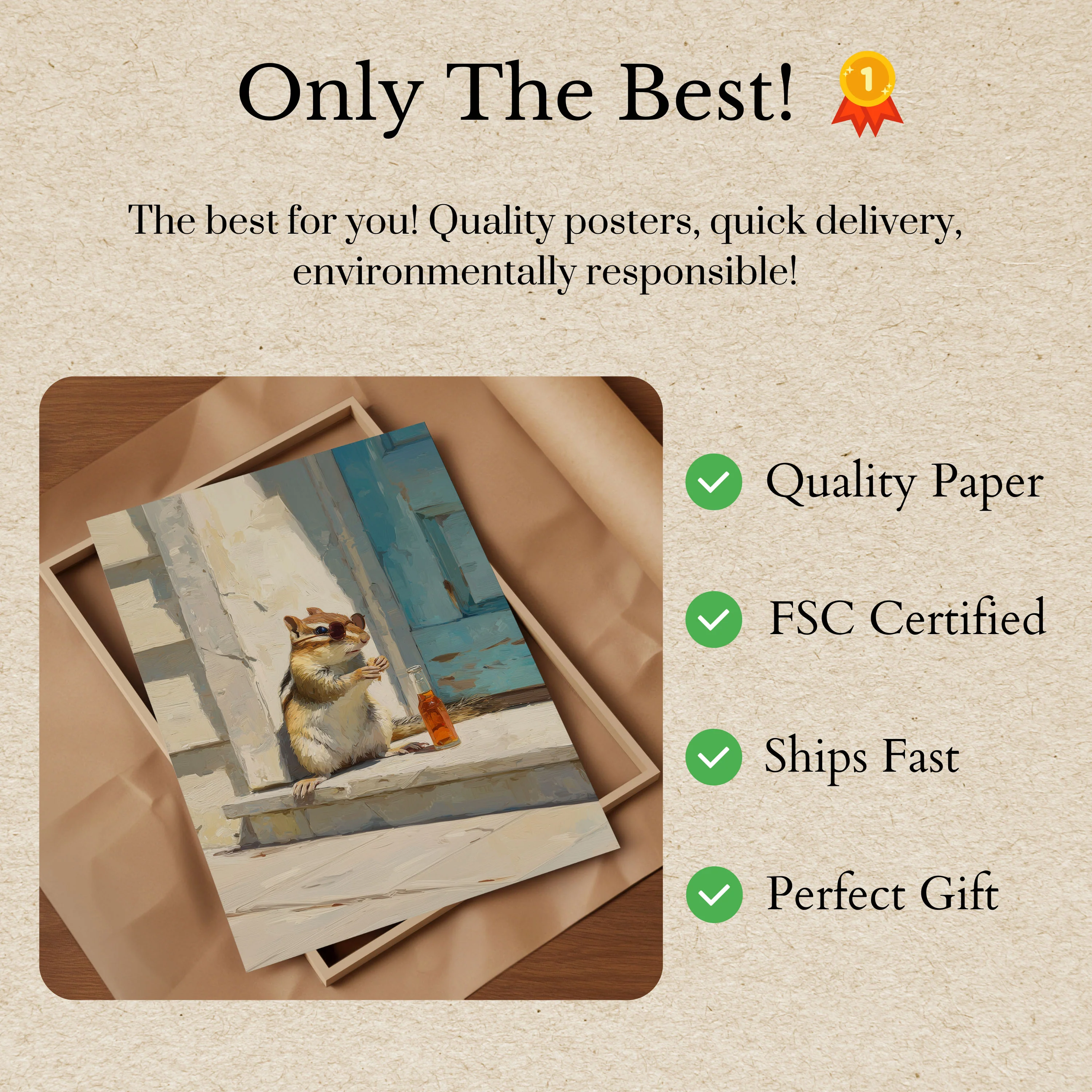 Chillin' Chipmunk Coolness Poster - Image 3