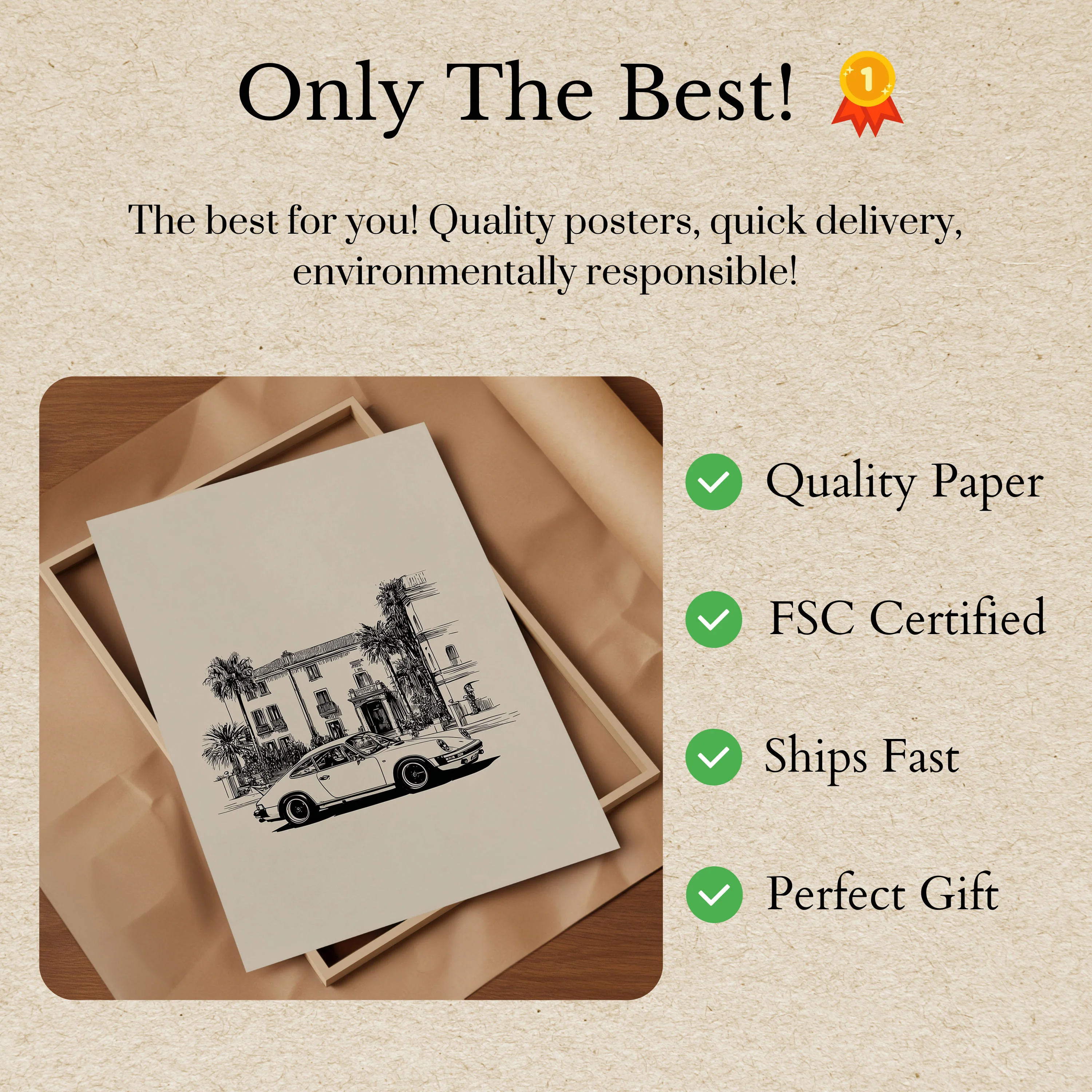 Classic Porsche Vintage Sketch Poster - Image 3