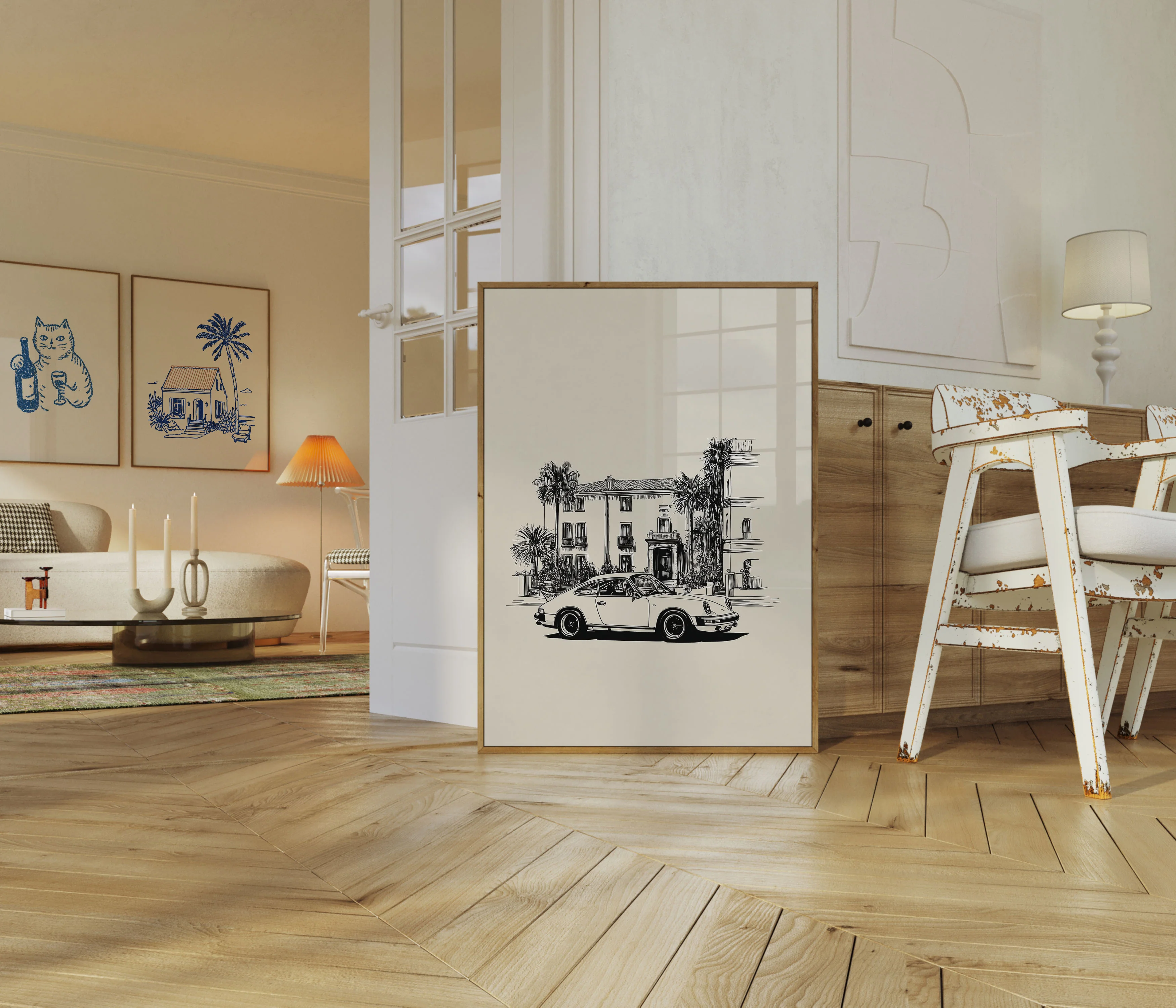 Classic Porsche Vintage Sketch Poster - Image 5