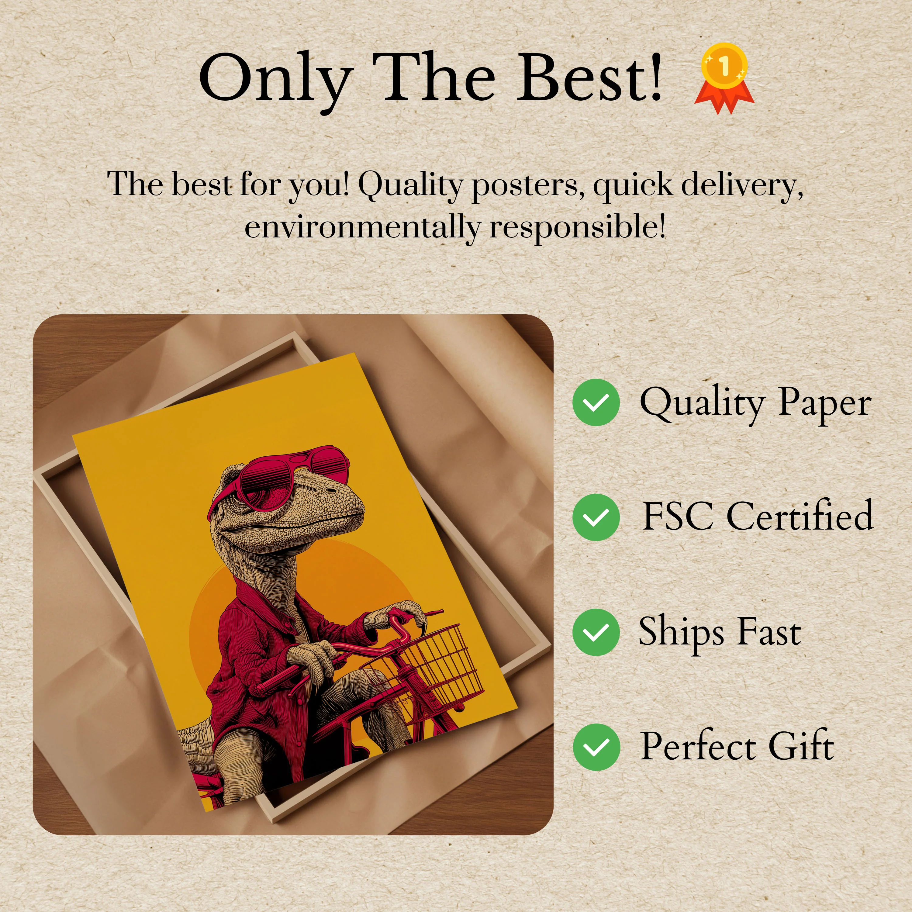 Cool Dinosaur Bicycle Ride Poster - Image 3