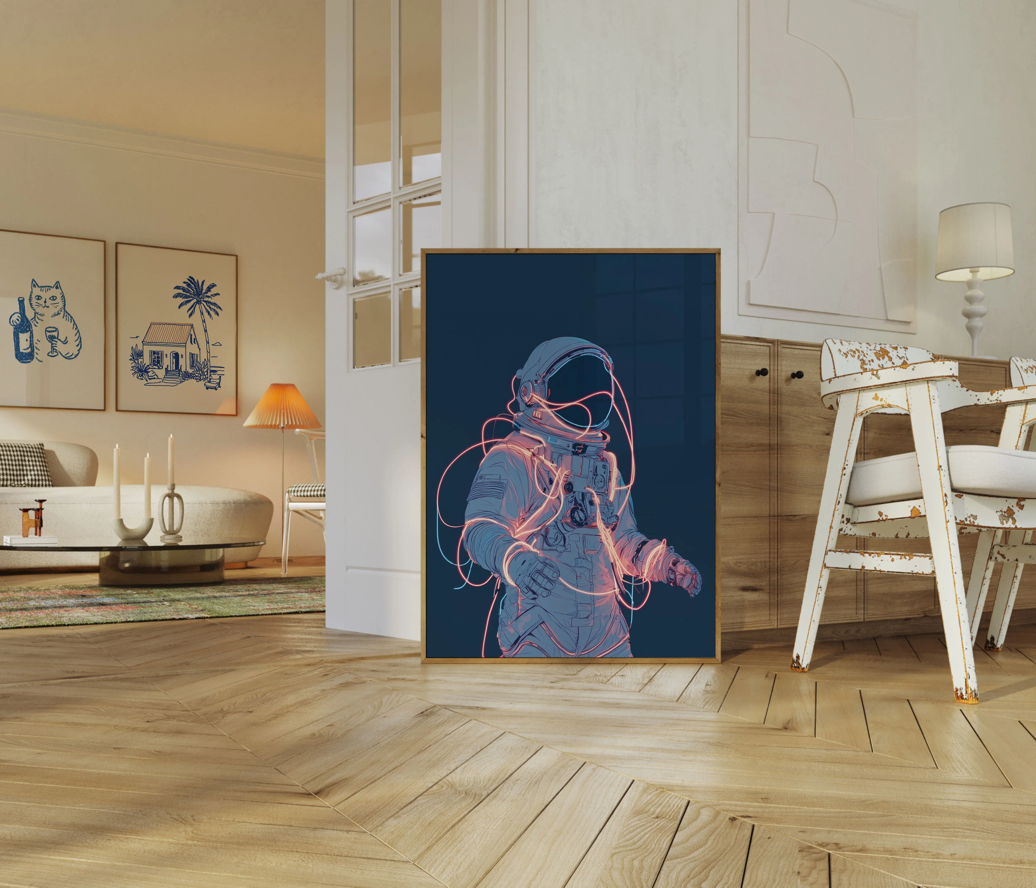 Cosmic Connection Techno Astronaut Poster - Image 5