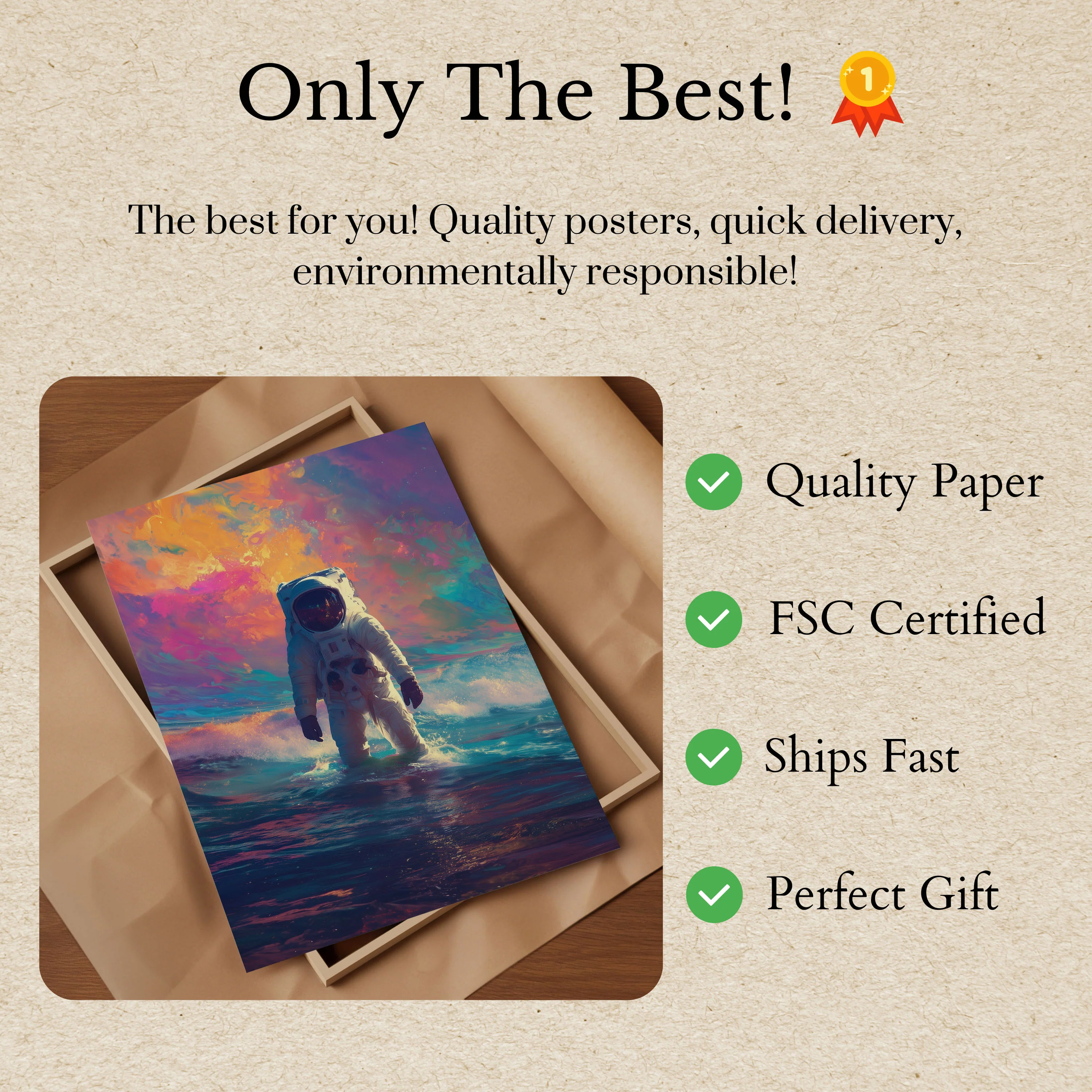 Cosmic Surf Astronaut Poster - Image 3