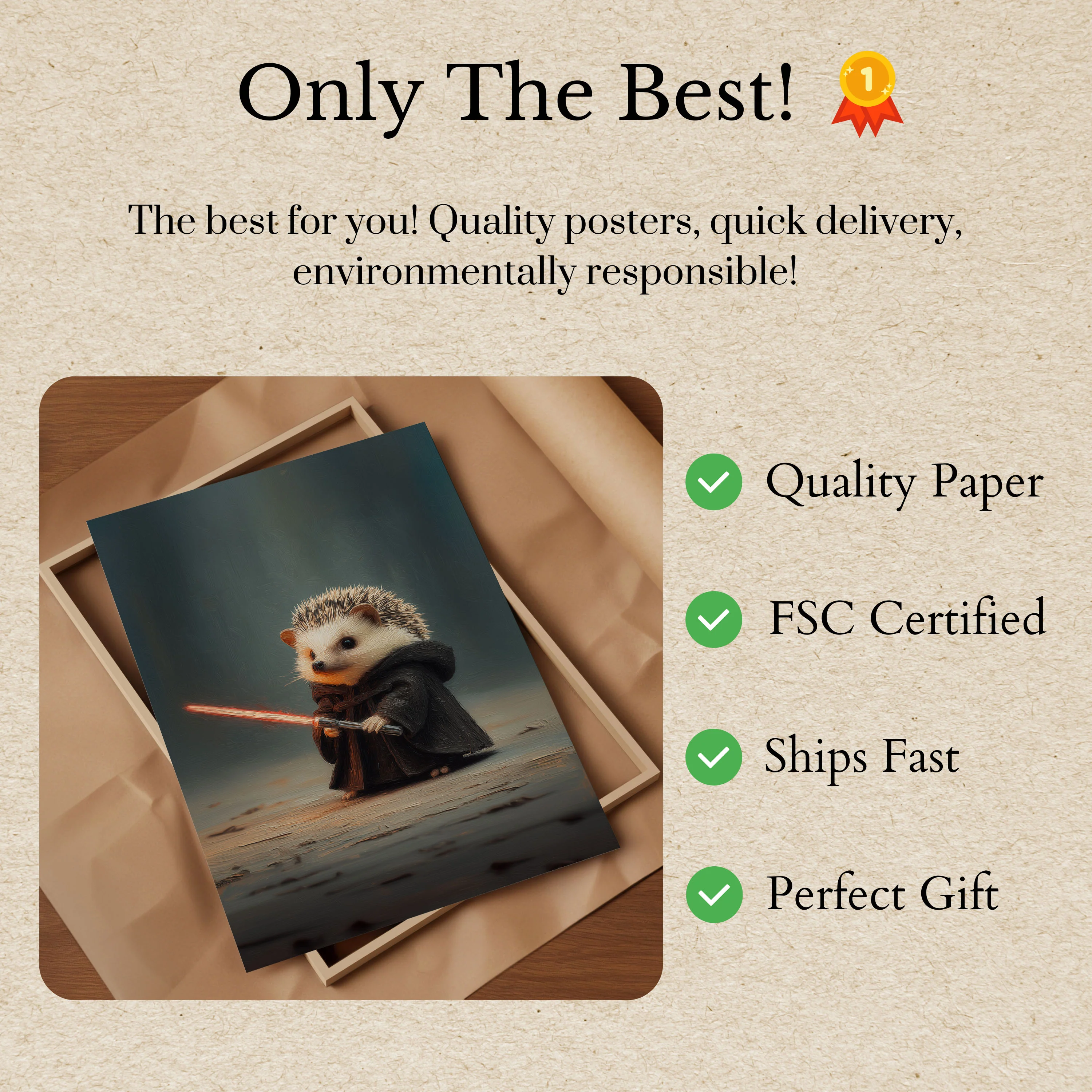 Dark Side Hedgehog Star Wars Poster - Image 3