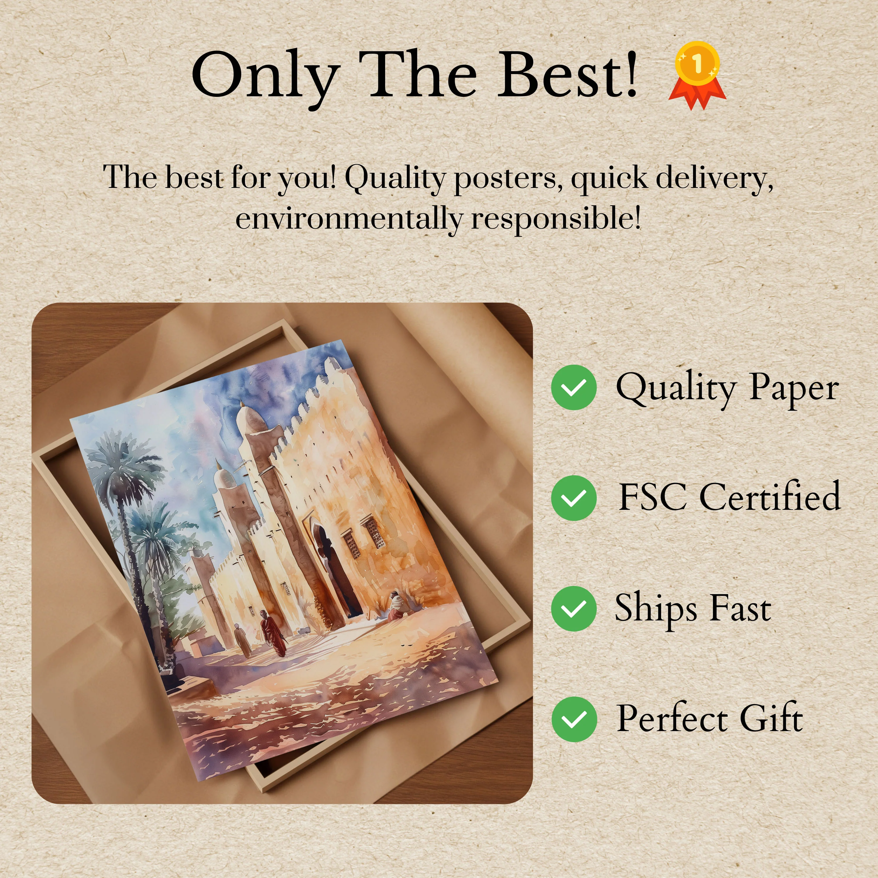 Desert Citadel Street Scene Poster - Image 3