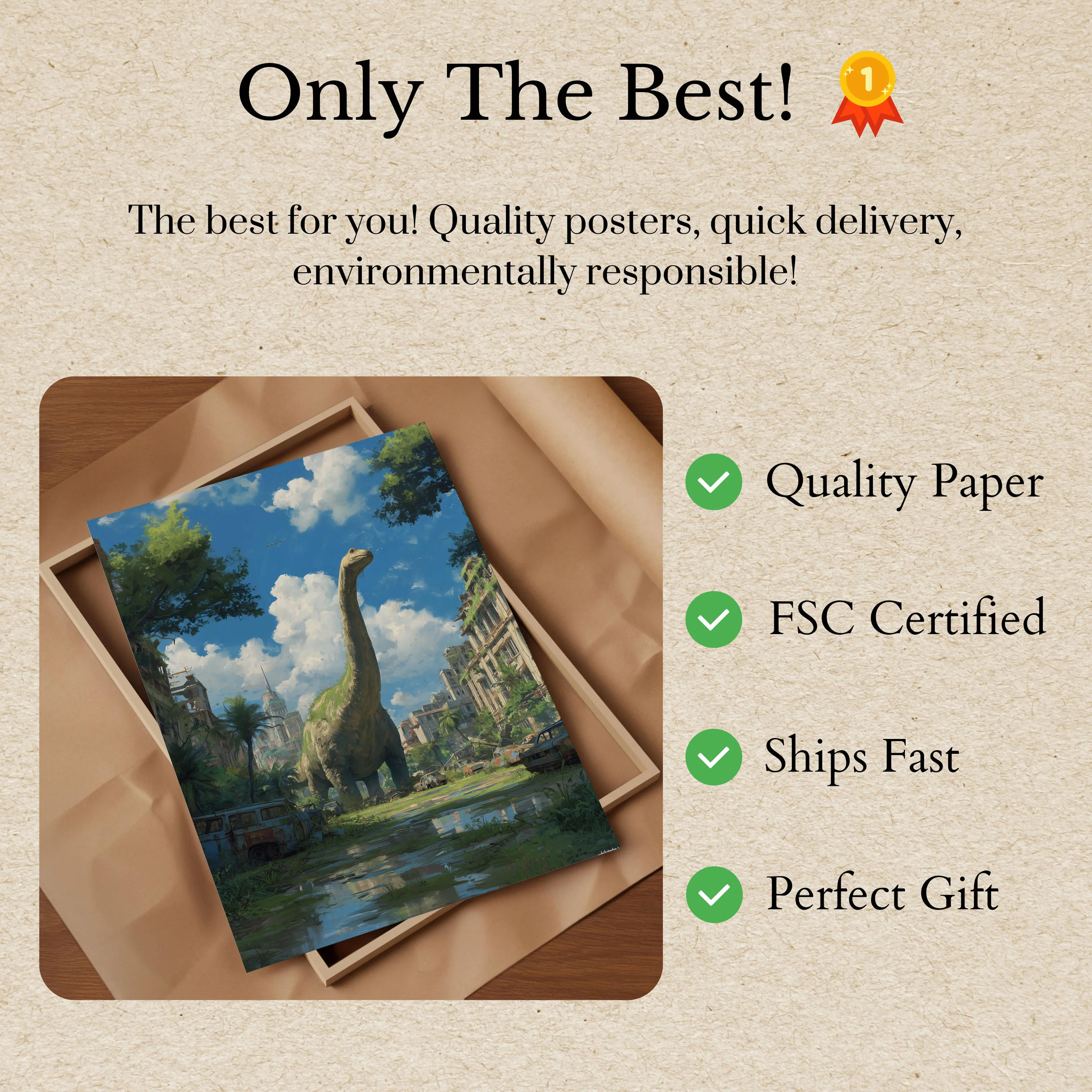 Dinosaur City Ruins Poster - Image 3