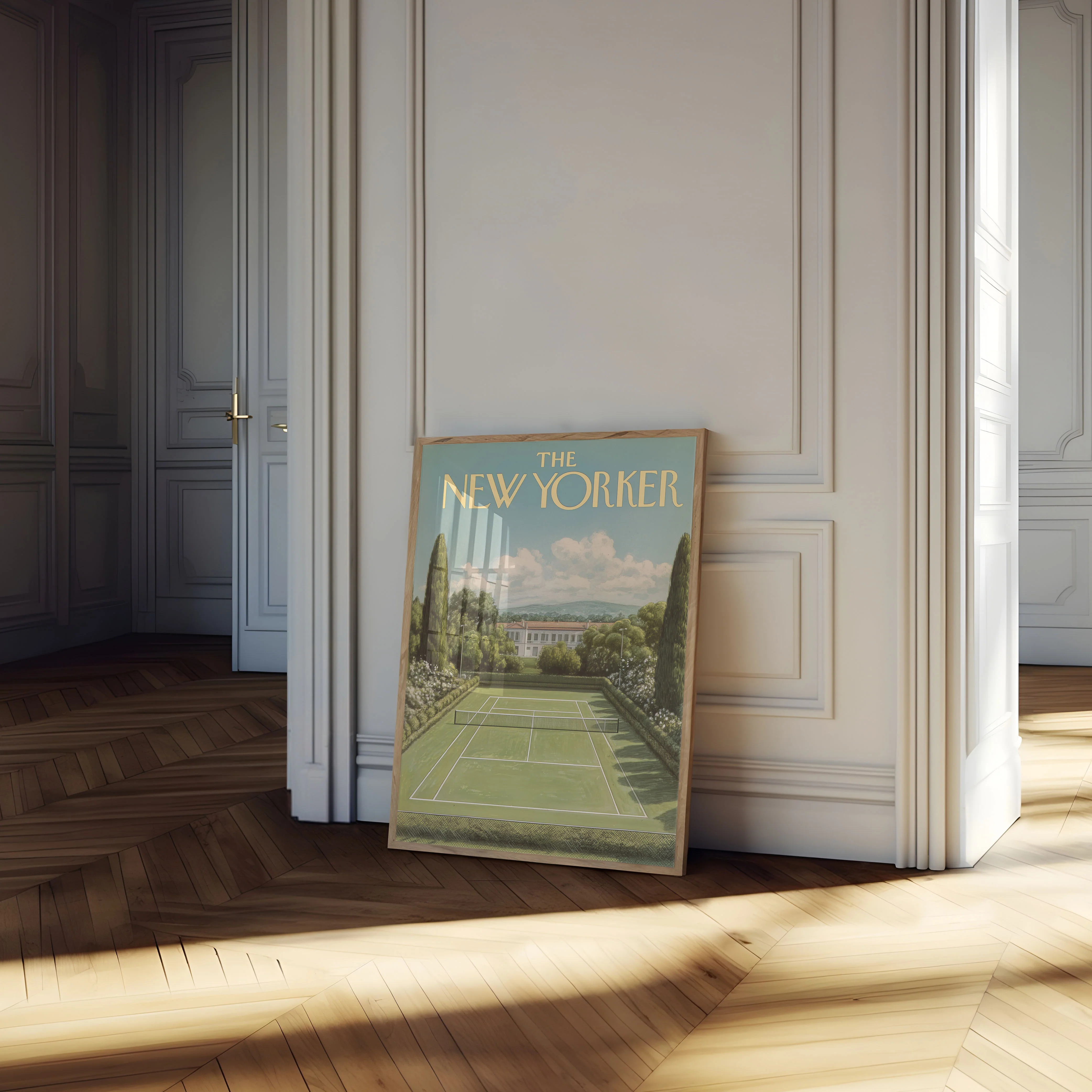 Elegant Tennis Court New Yorker Poster - Image 4