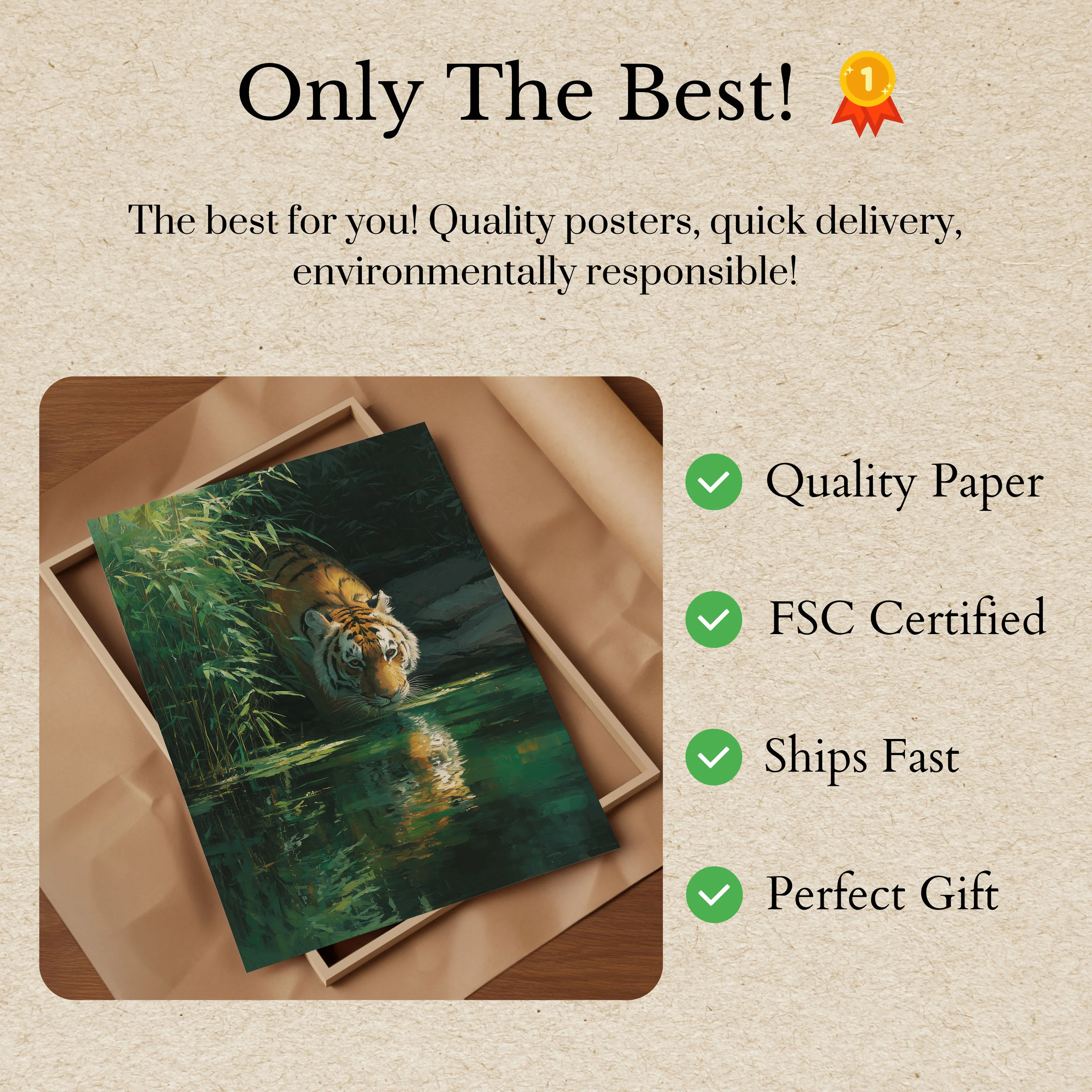 Emerald Waters Tiger Poster - Image 3