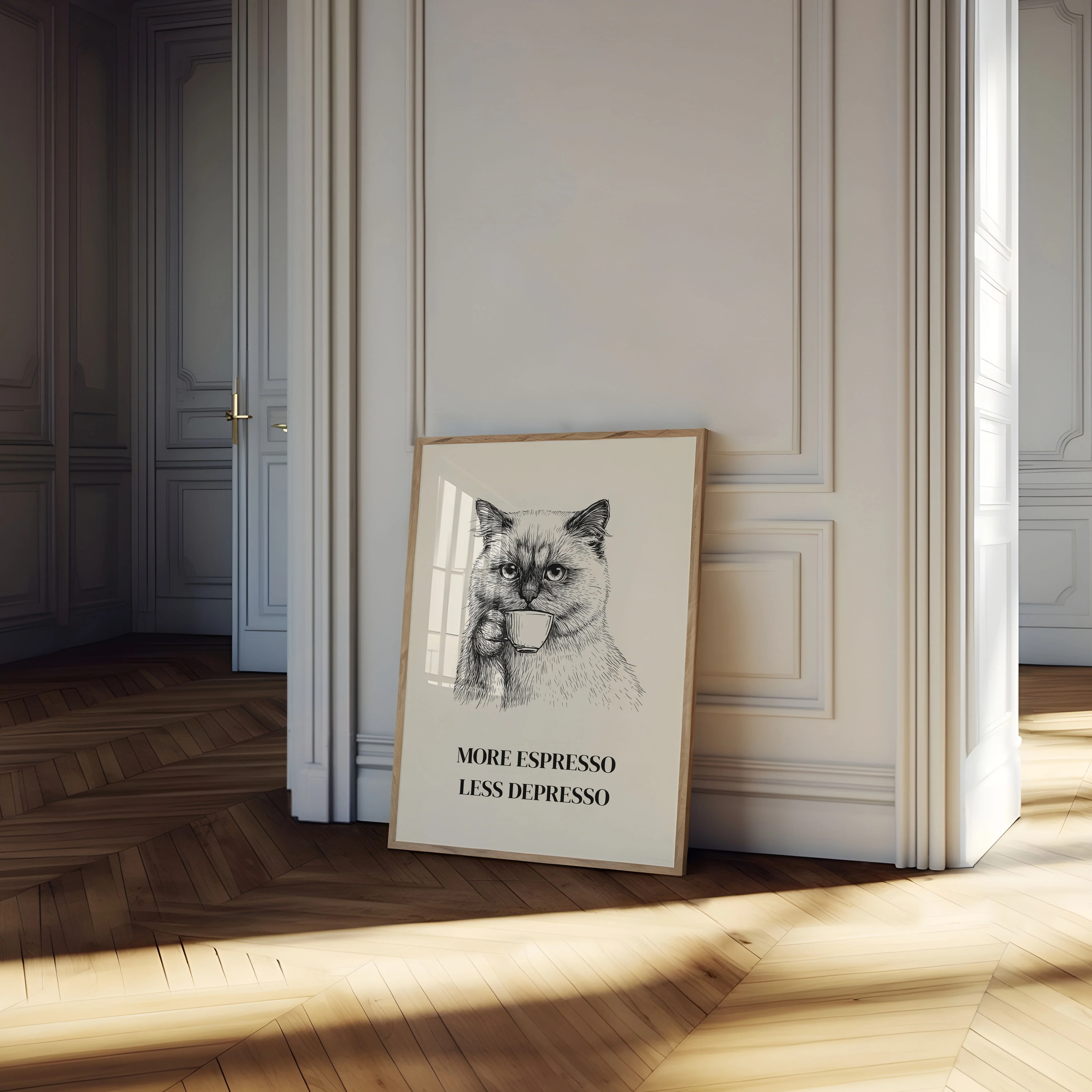 Espresso Cat Mood Poster - Image 4