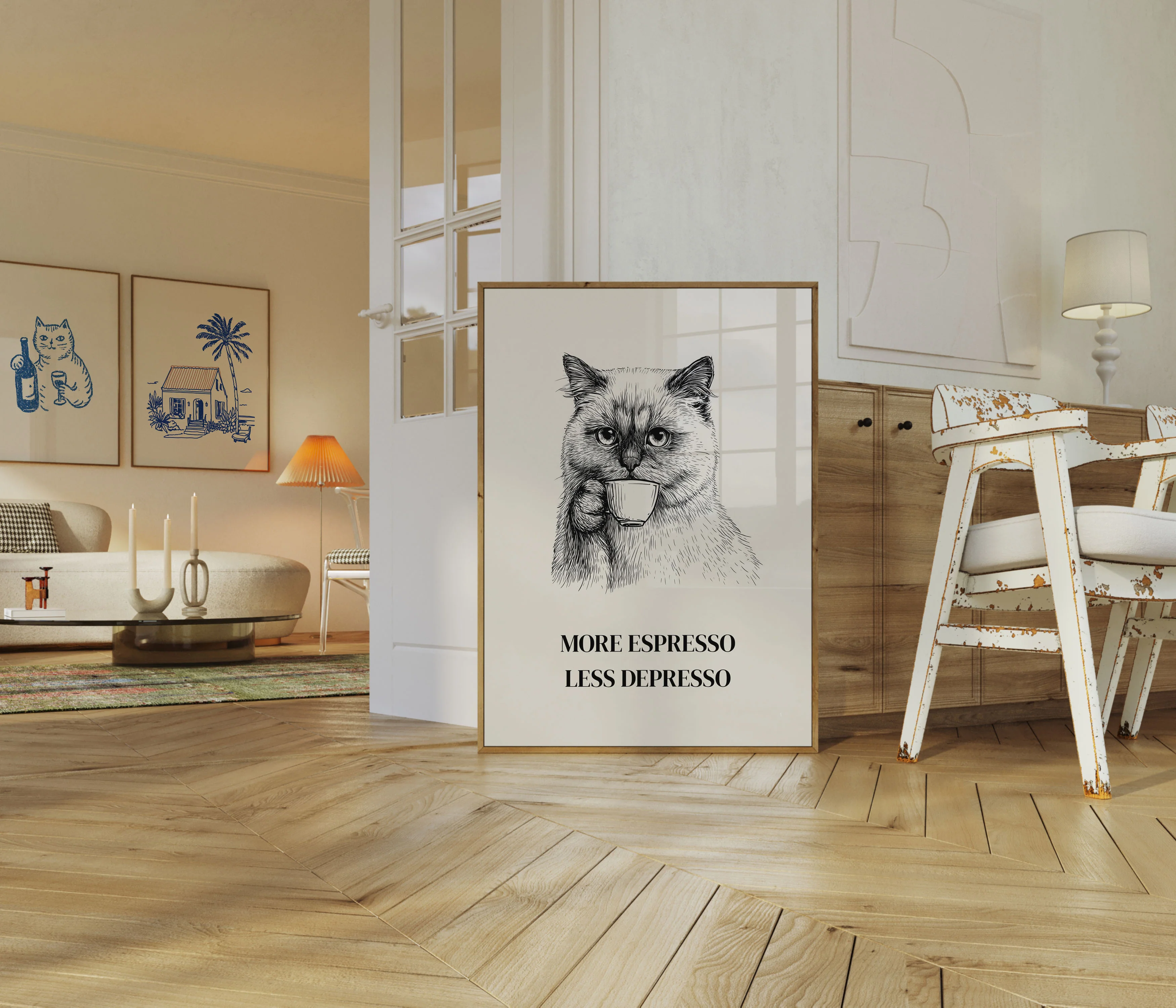 Espresso Cat Mood Poster - Image 5