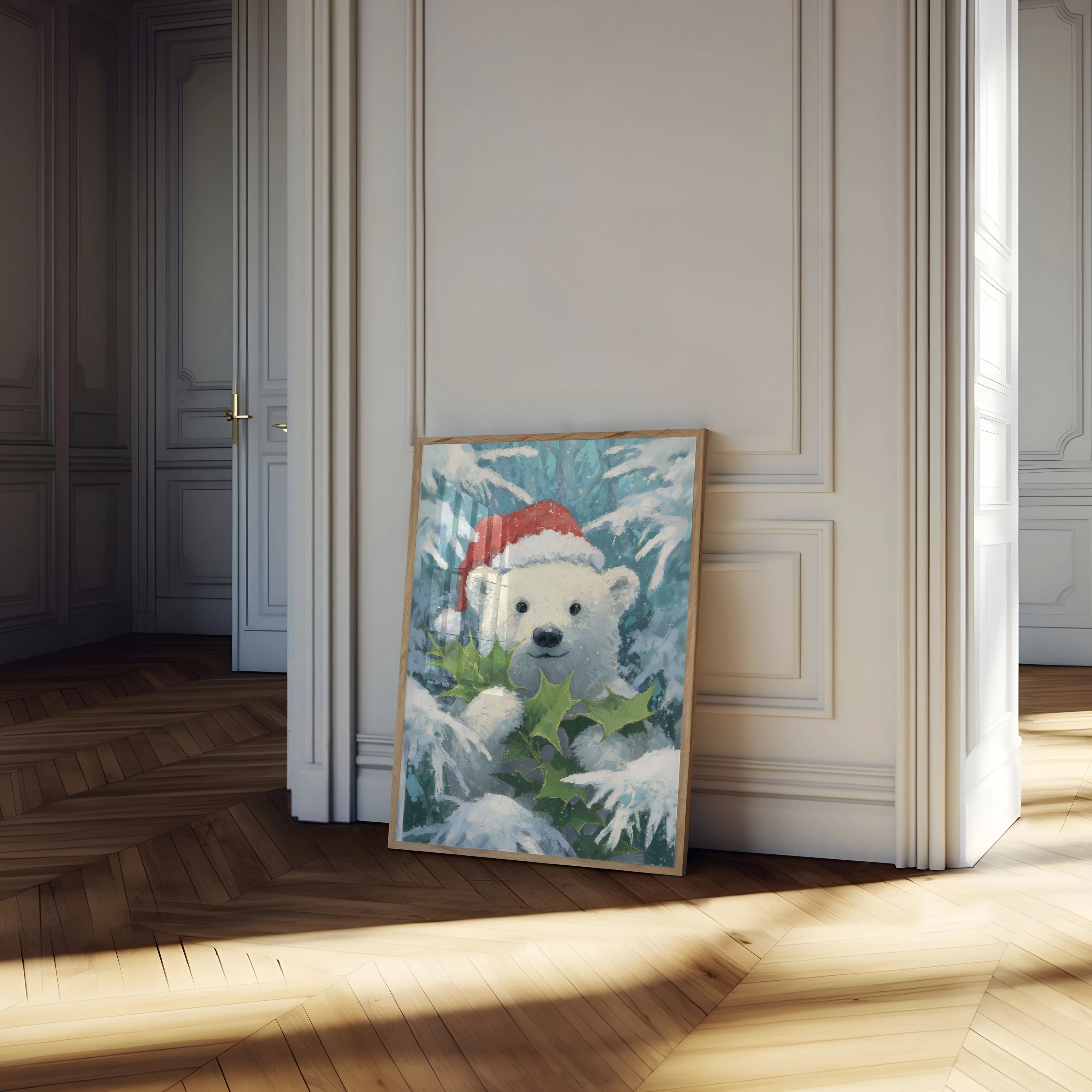 Festive Polar Bear Christmas Poster - Image 4