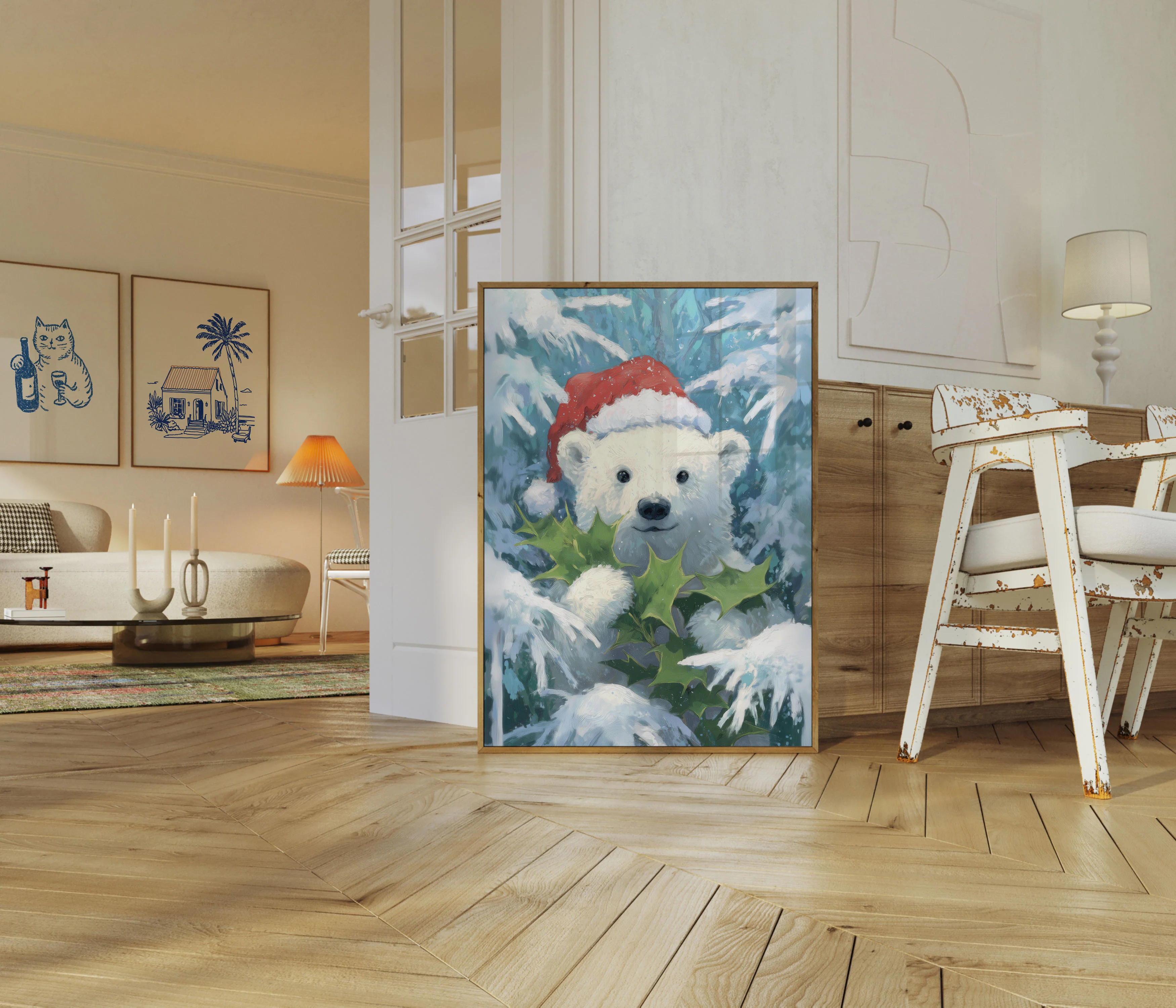 Festive Polar Bear Christmas Poster - Image 5