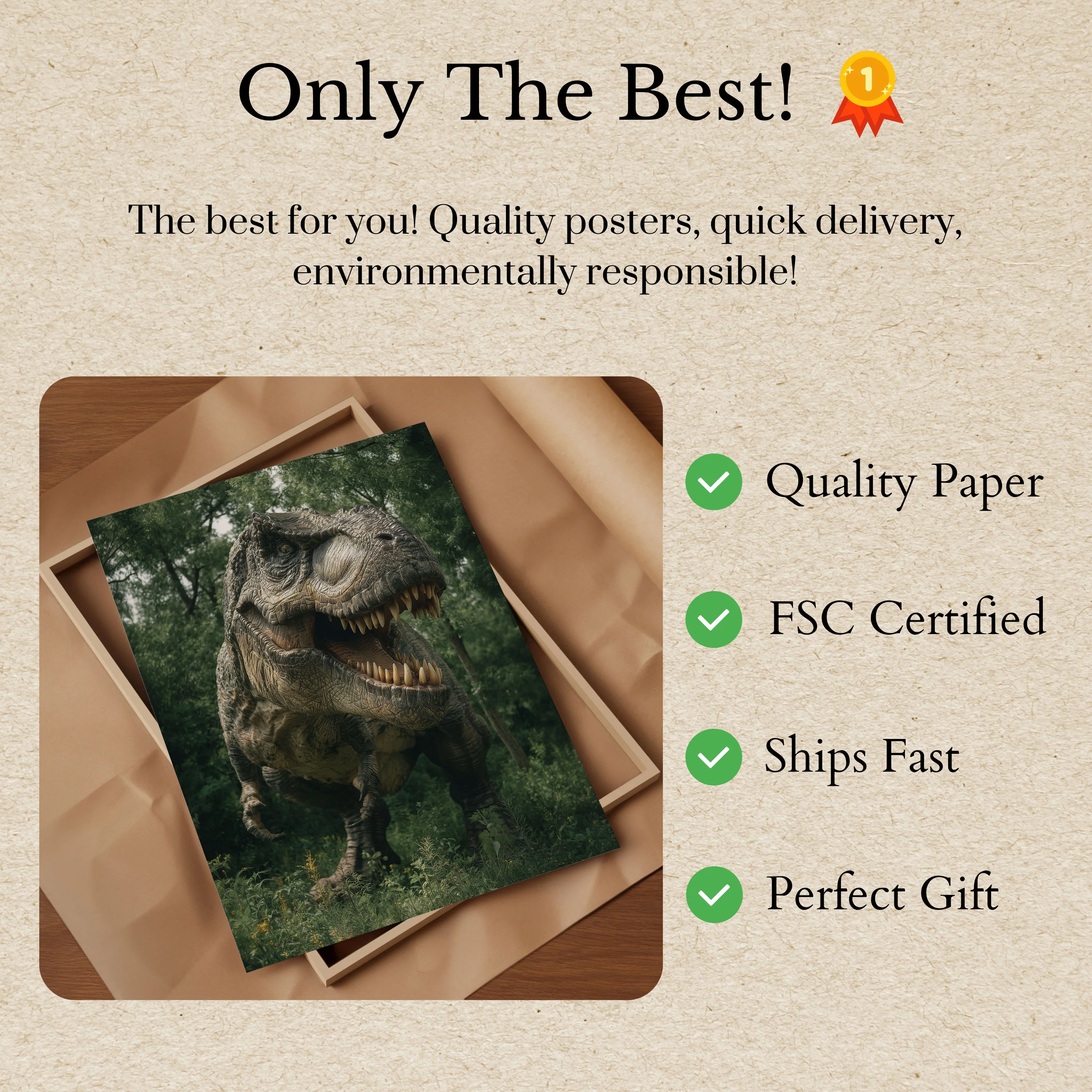 Fierce T-Rex Forest Roar Poster - Image 3