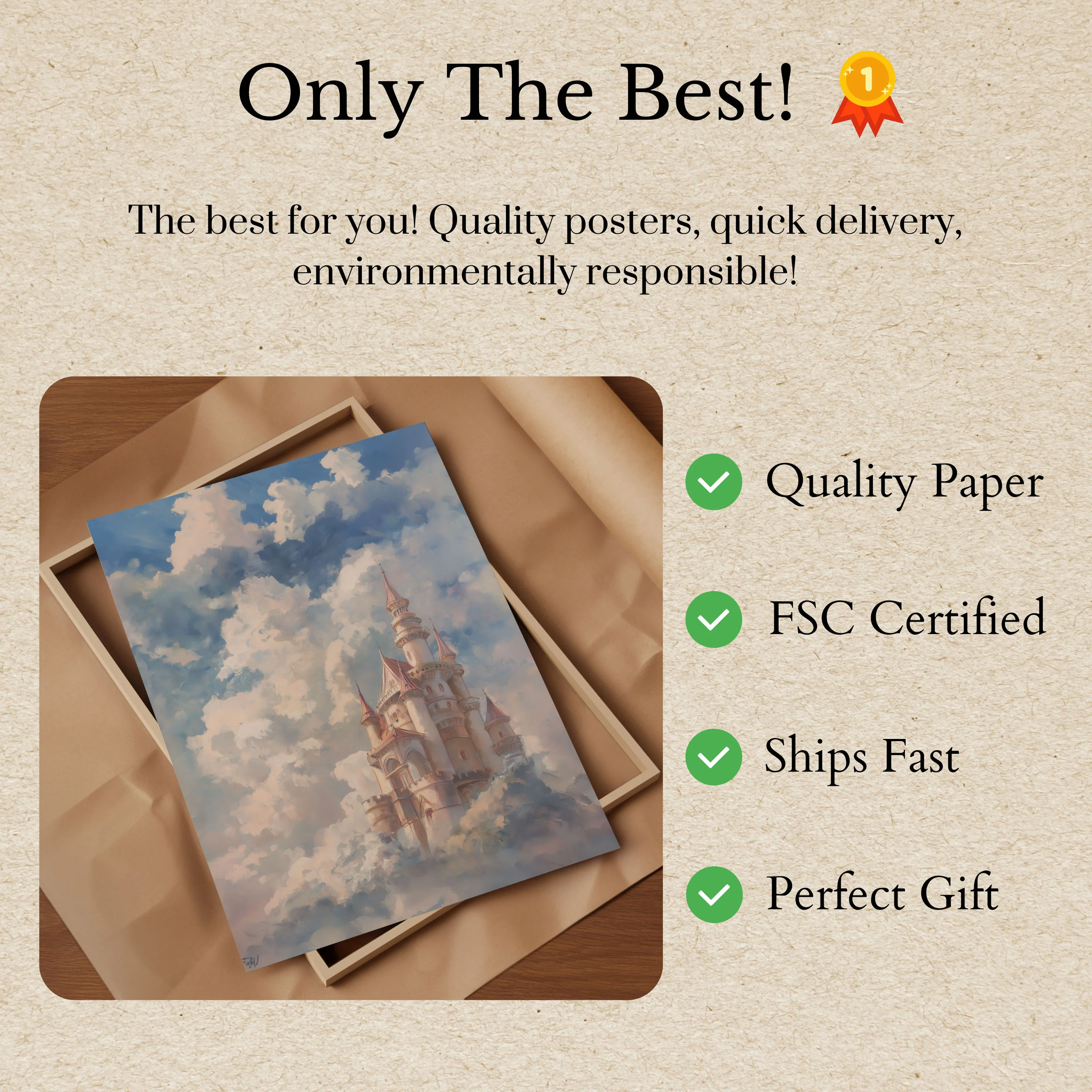 Floating Castle in the Clouds Poster - Image 3