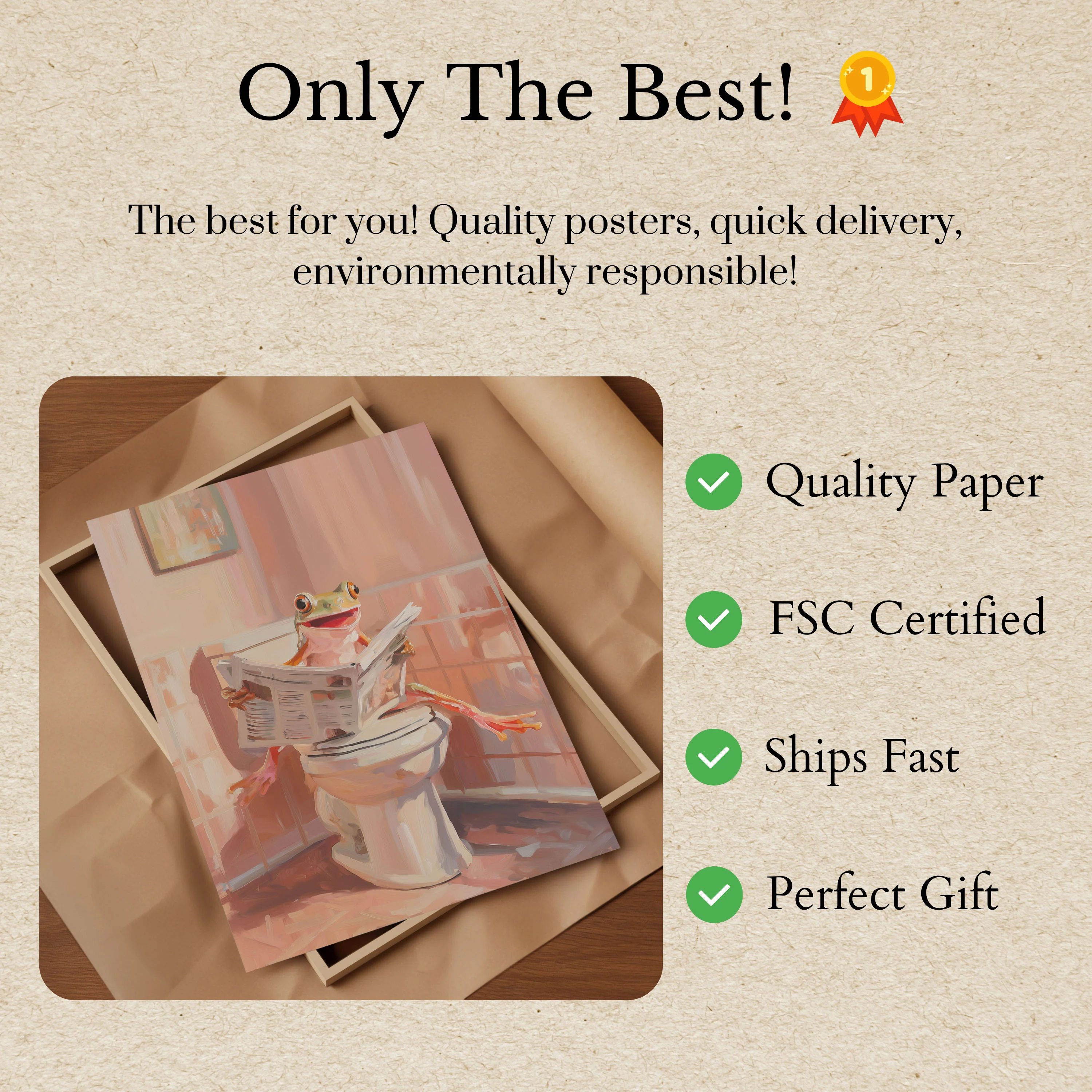 Frog Reading Newspaper Poster - Image 3