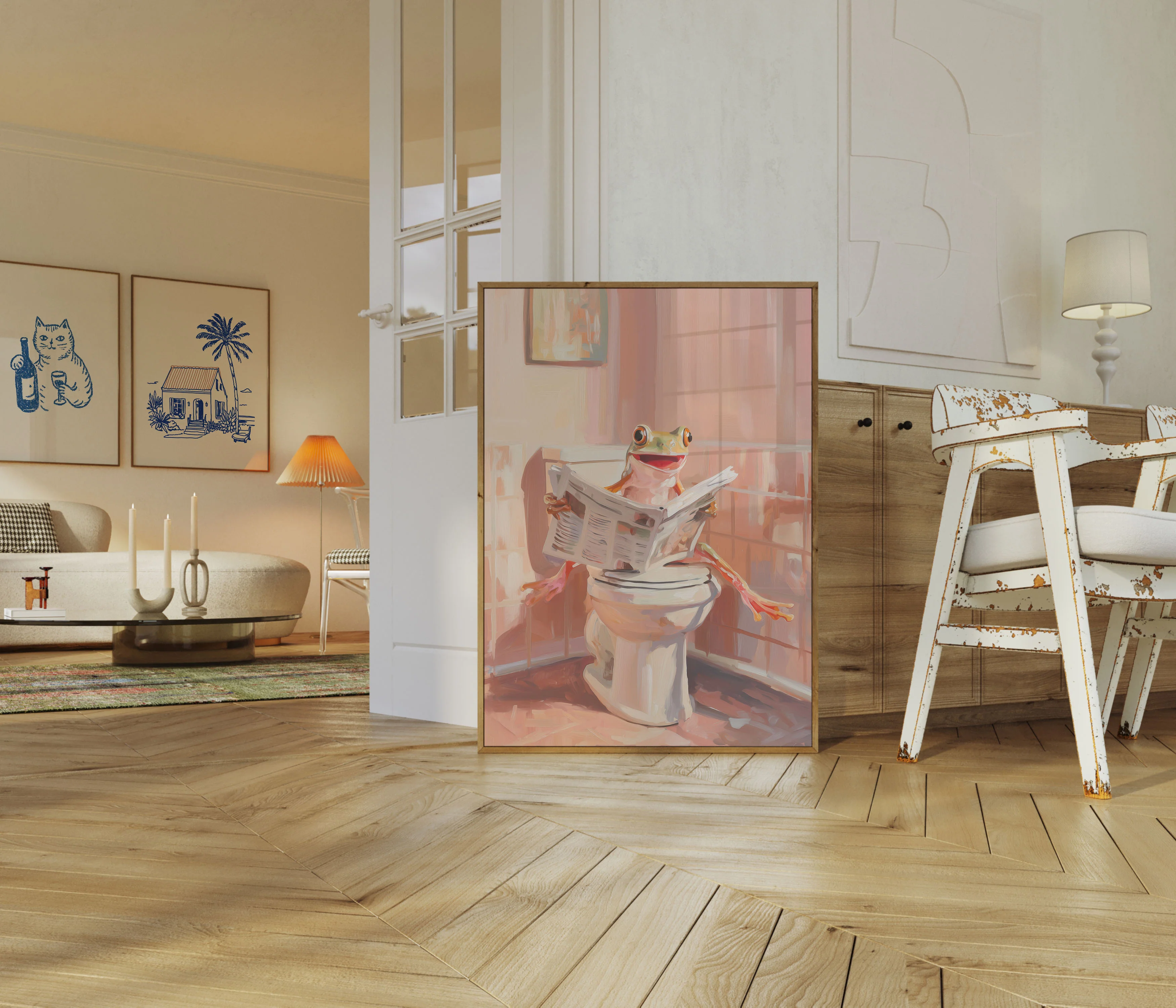 Frog Reading Newspaper Poster - Image 5