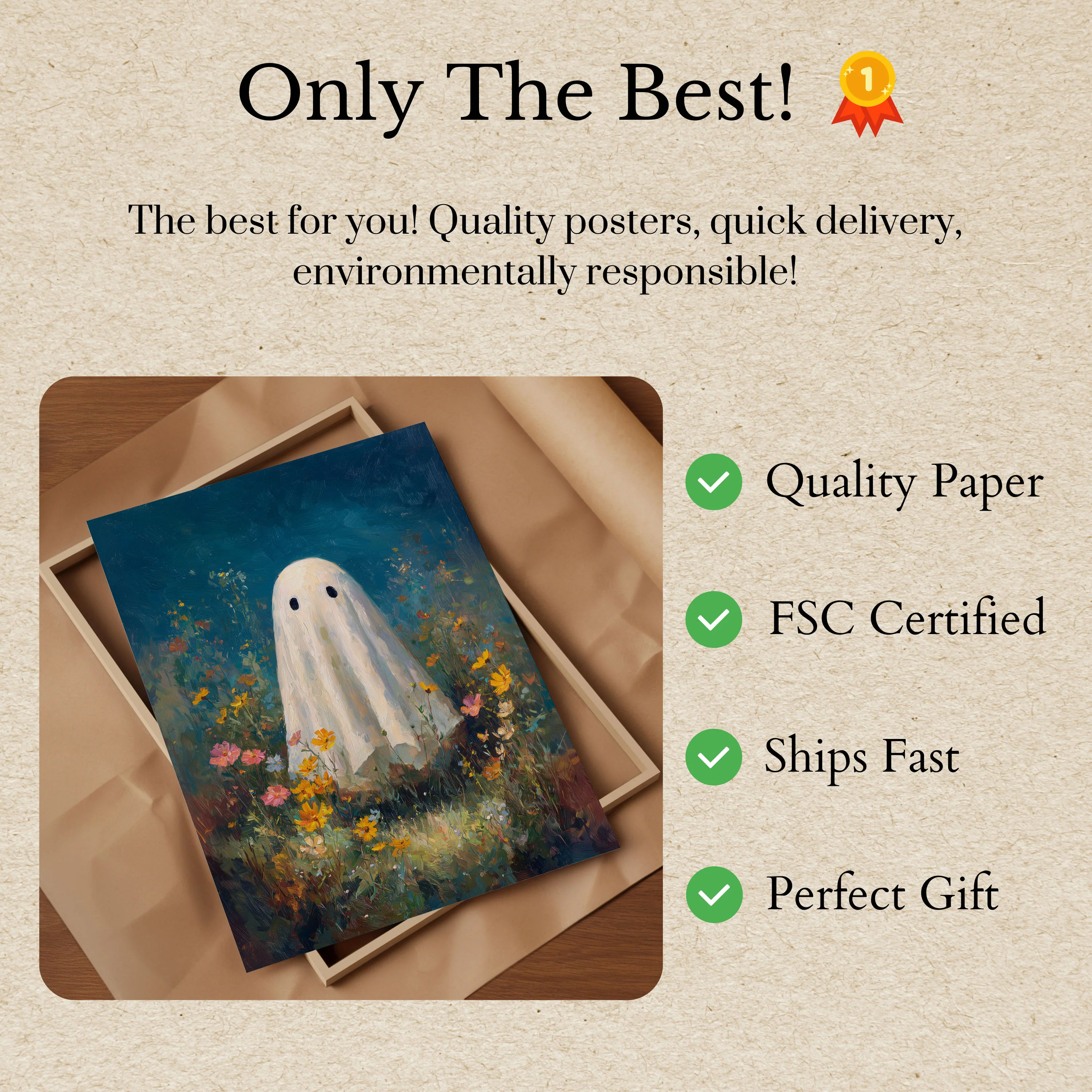 Ghostly Garden Halloween Poster - Image 3