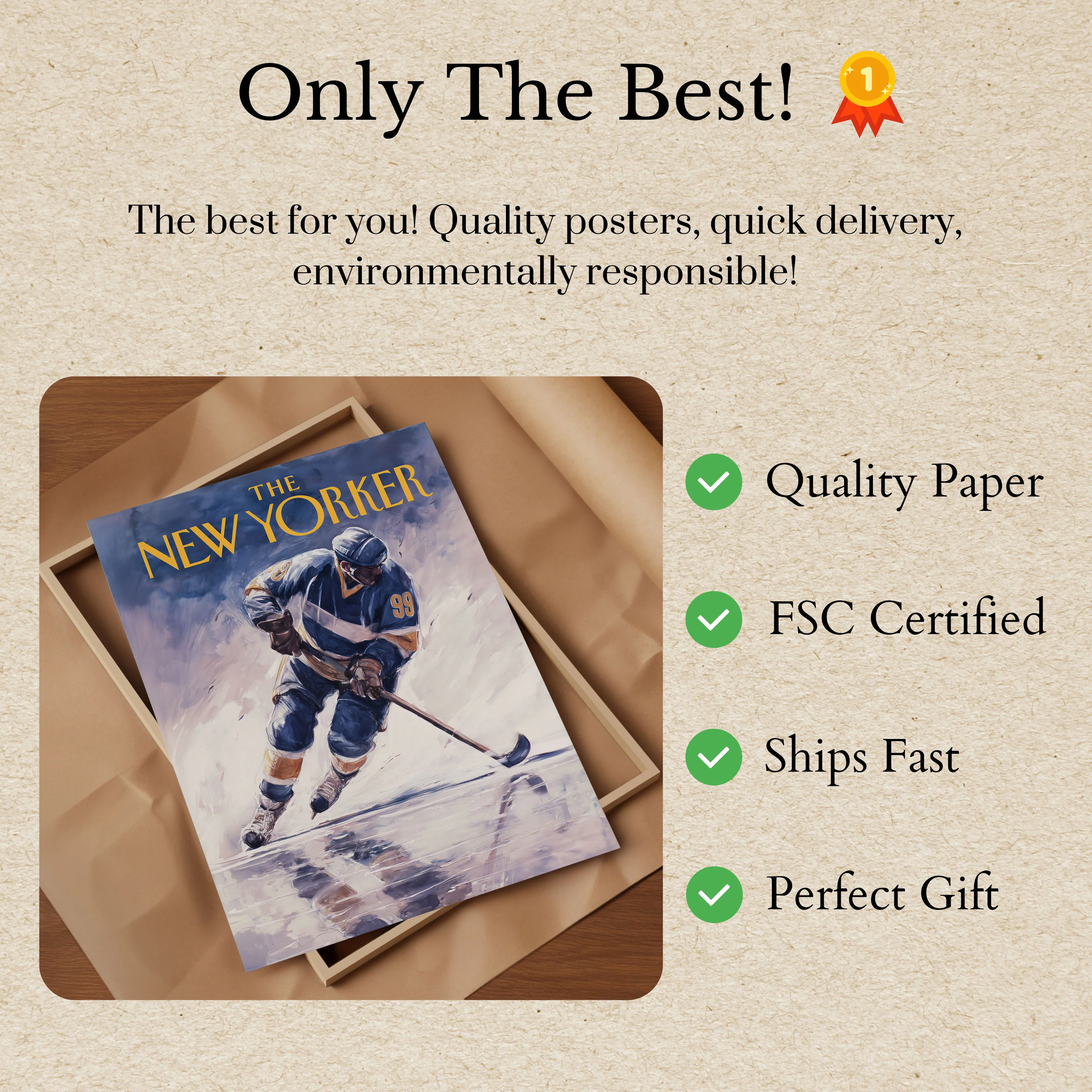 Hockey Legend 99 New Yorker Poster - Image 3