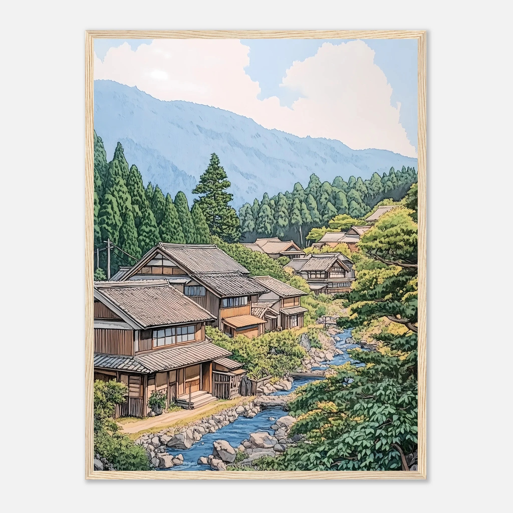 Japanese Streamside Serenity – Poster - Image 18