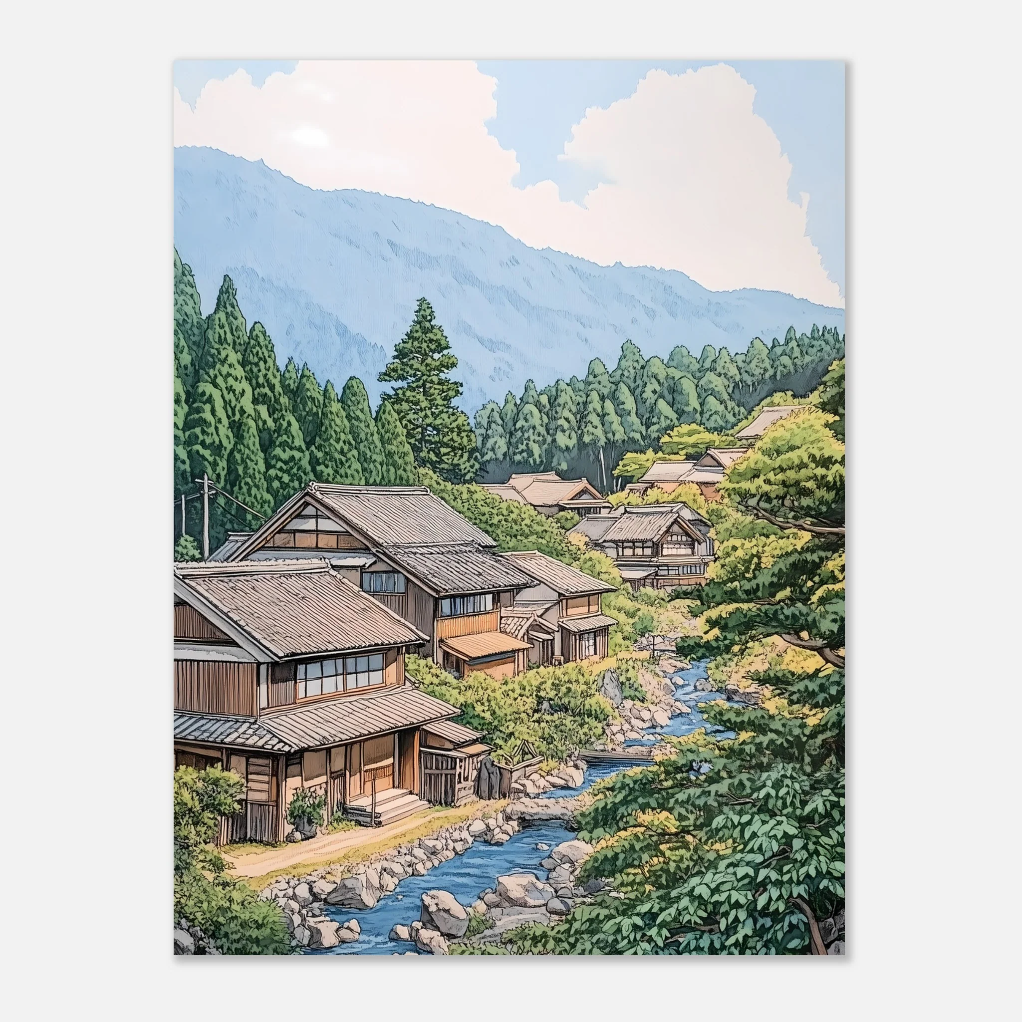Japanese Streamside Serenity – Poster - Image 20