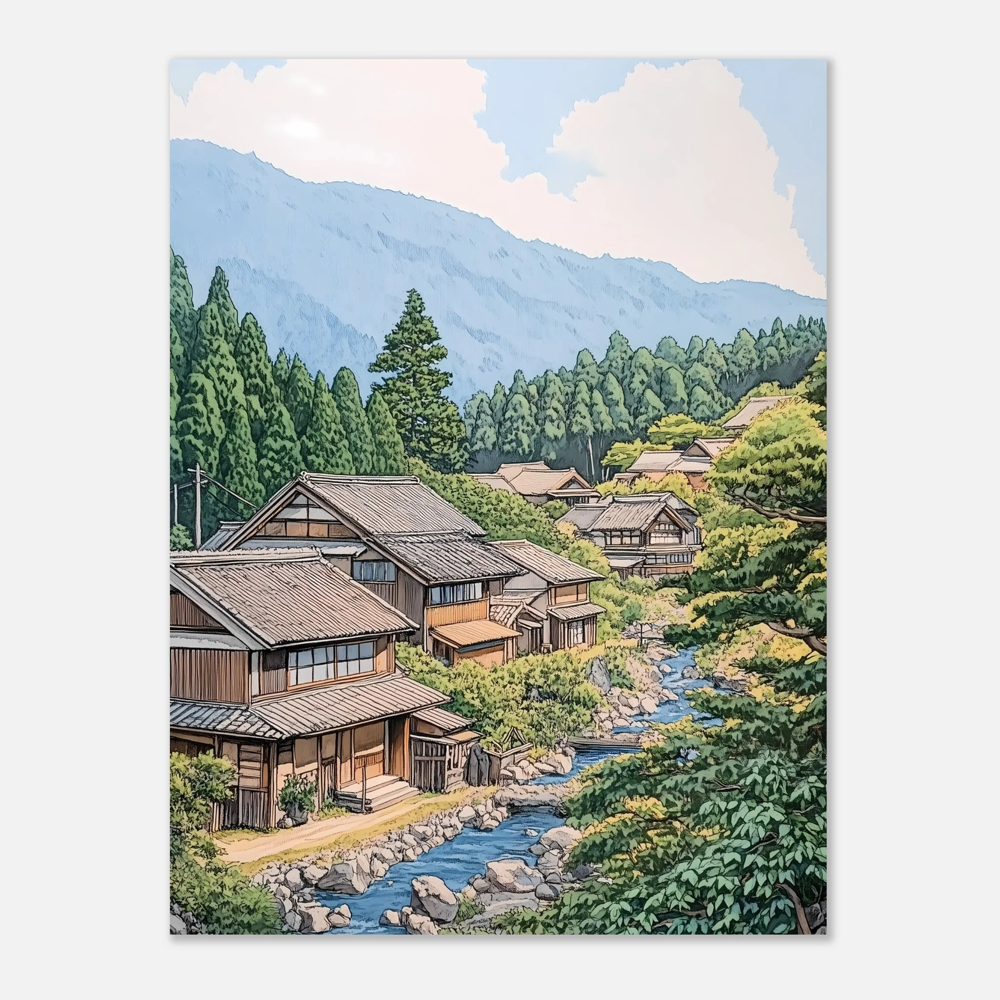 Japanese Streamside Serenity – Poster - Image 24