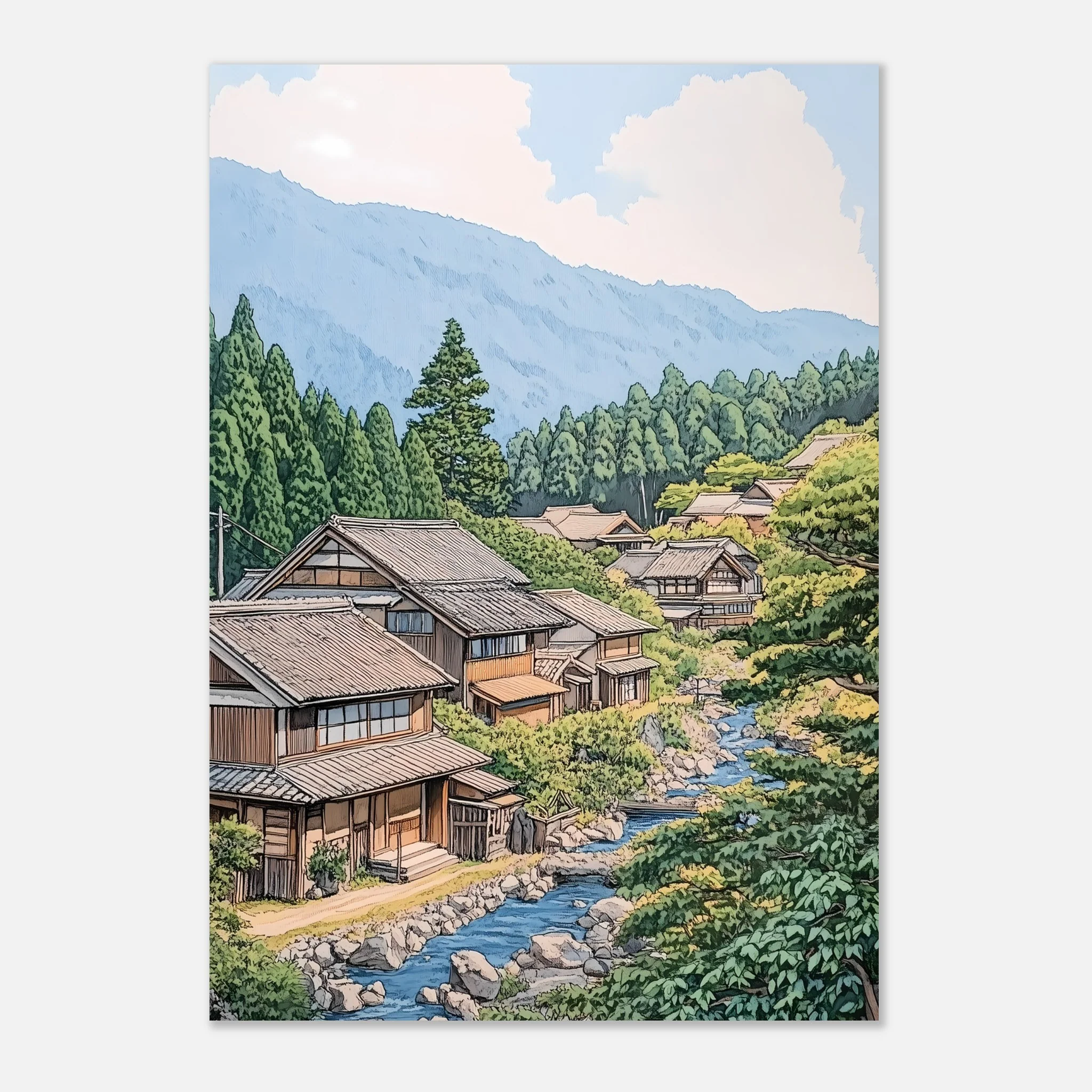 Japanese Streamside Serenity – Poster - Image 8