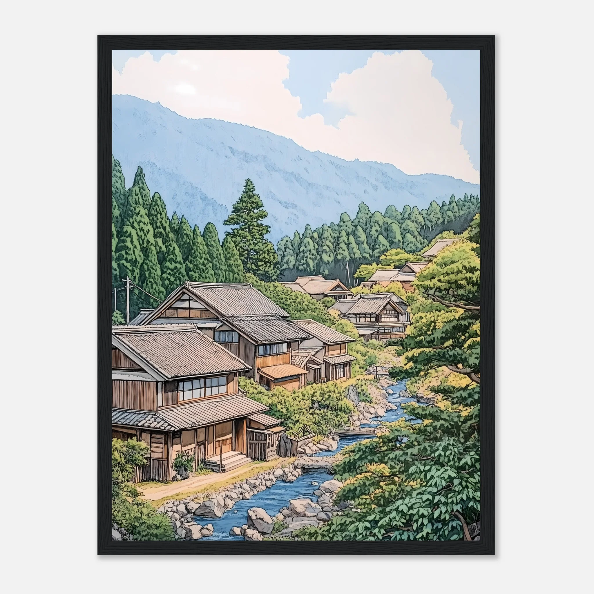 Japanese Streamside Serenity – Poster - Image 9