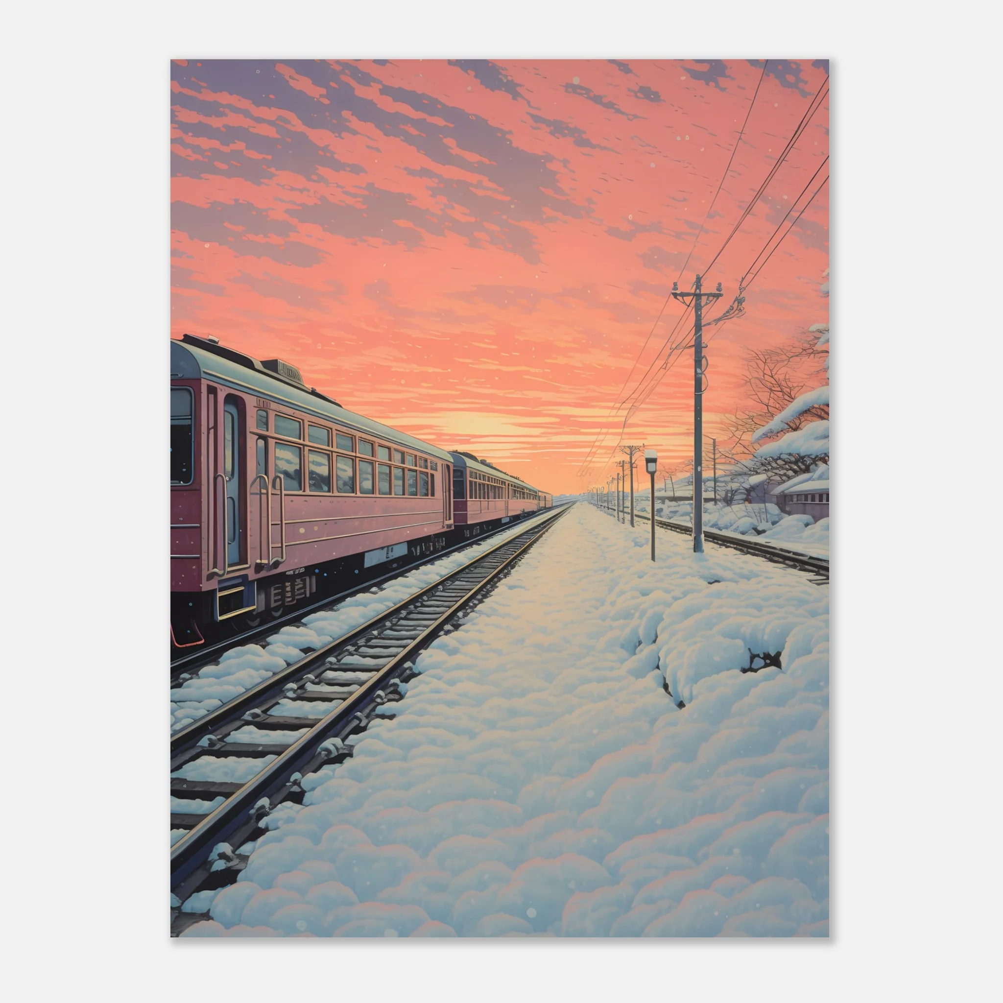 Japanese Train in Sunset - Poster - Image 10