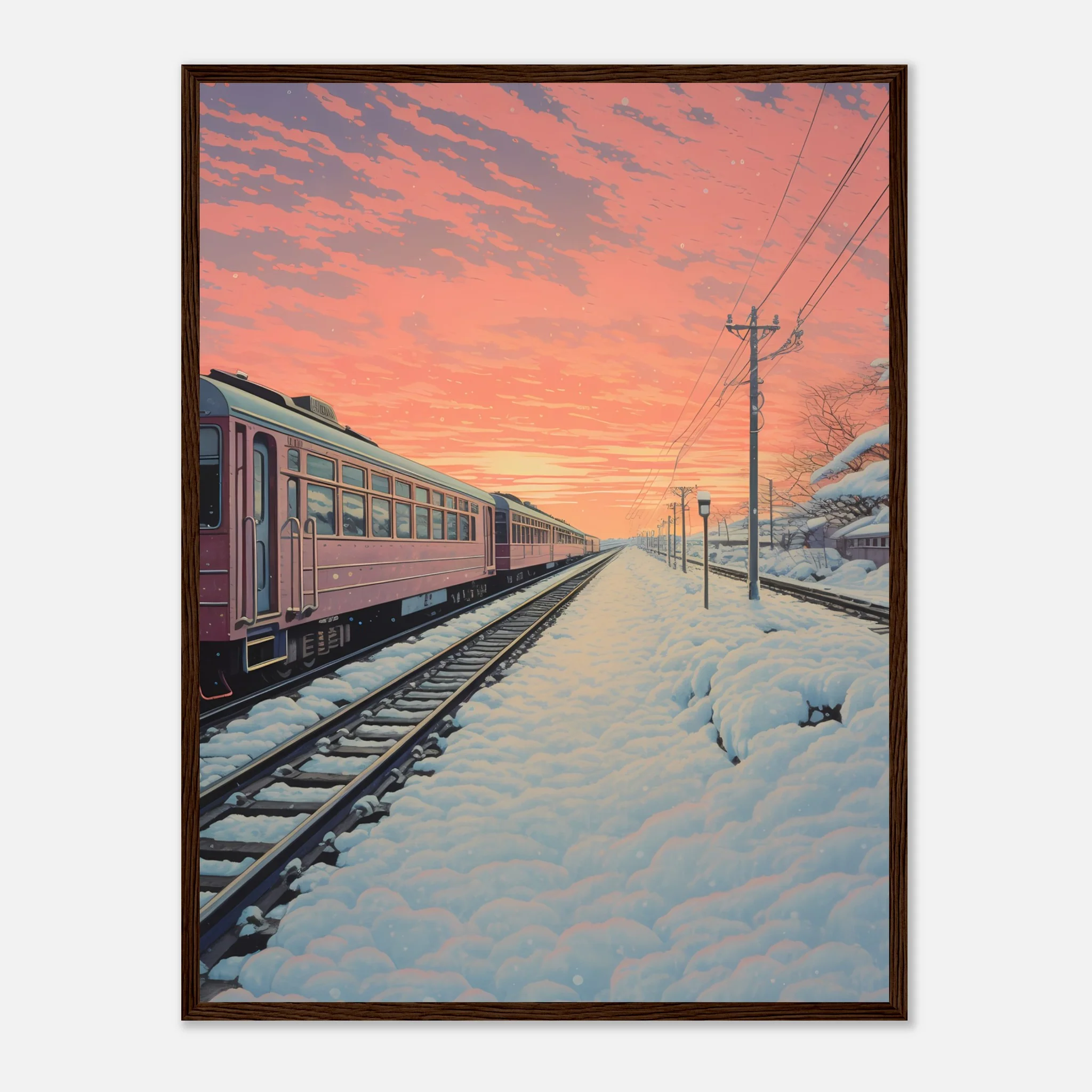 Japanese Train in Sunset - Poster - Image 12