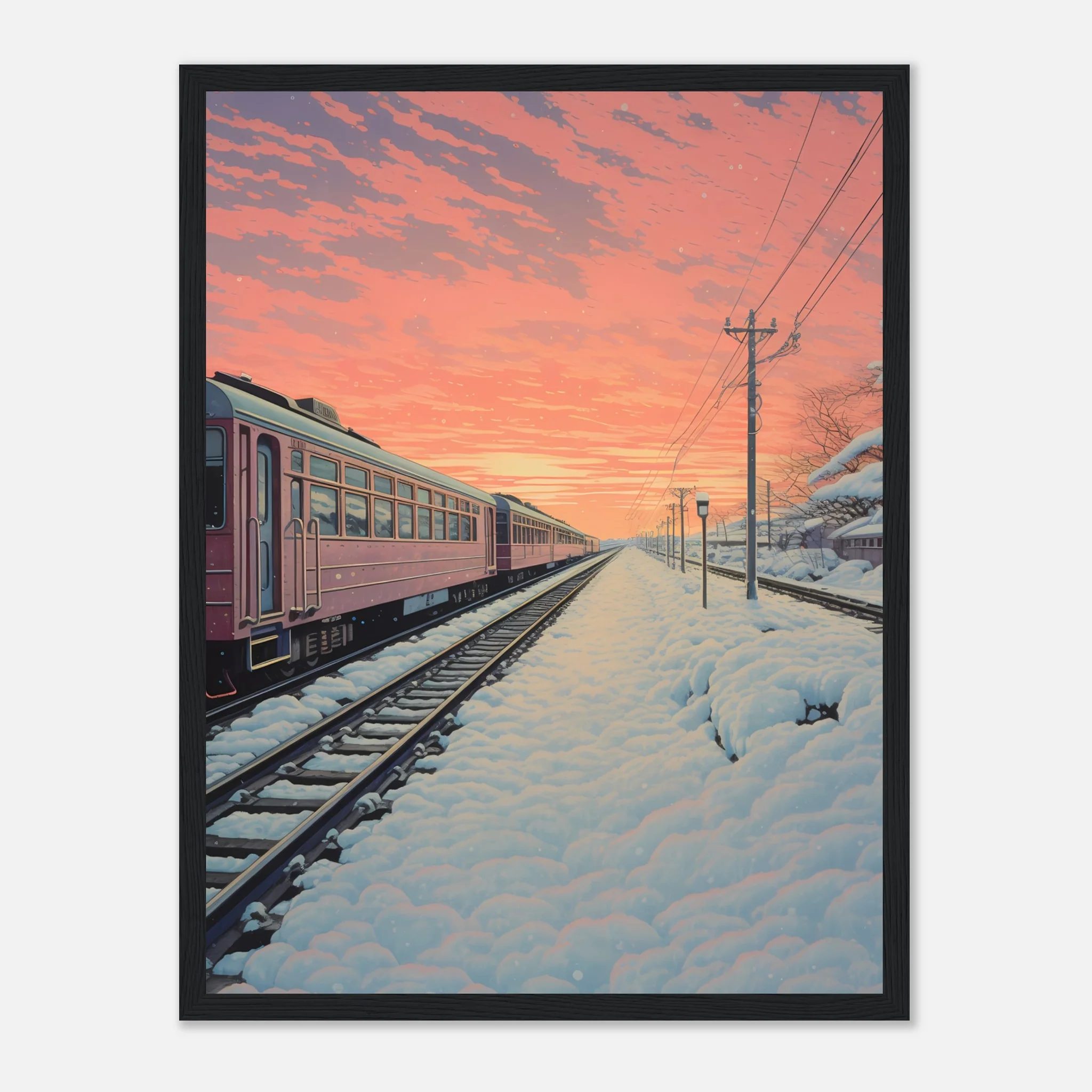 Japanese Train in Sunset - Poster - Image 13
