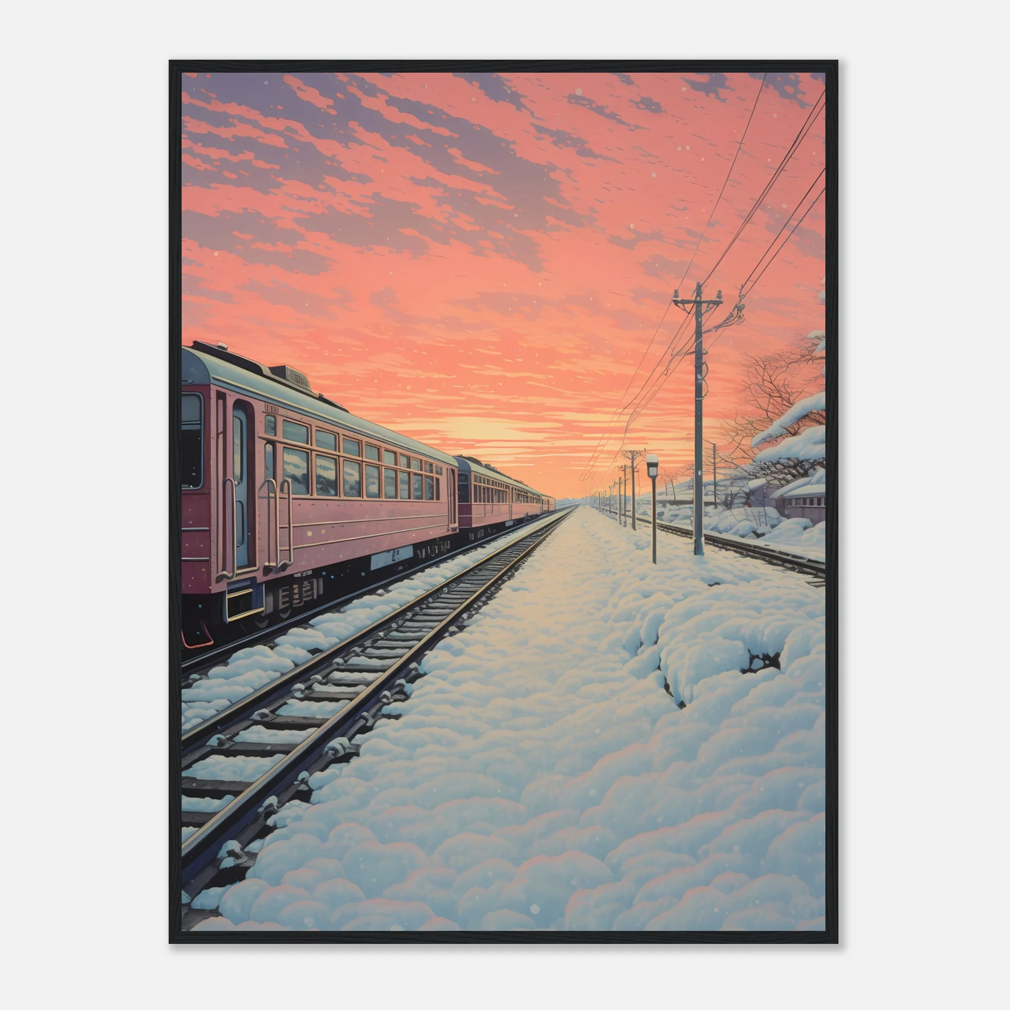 Japanese Train in Sunset - Poster - Image 14