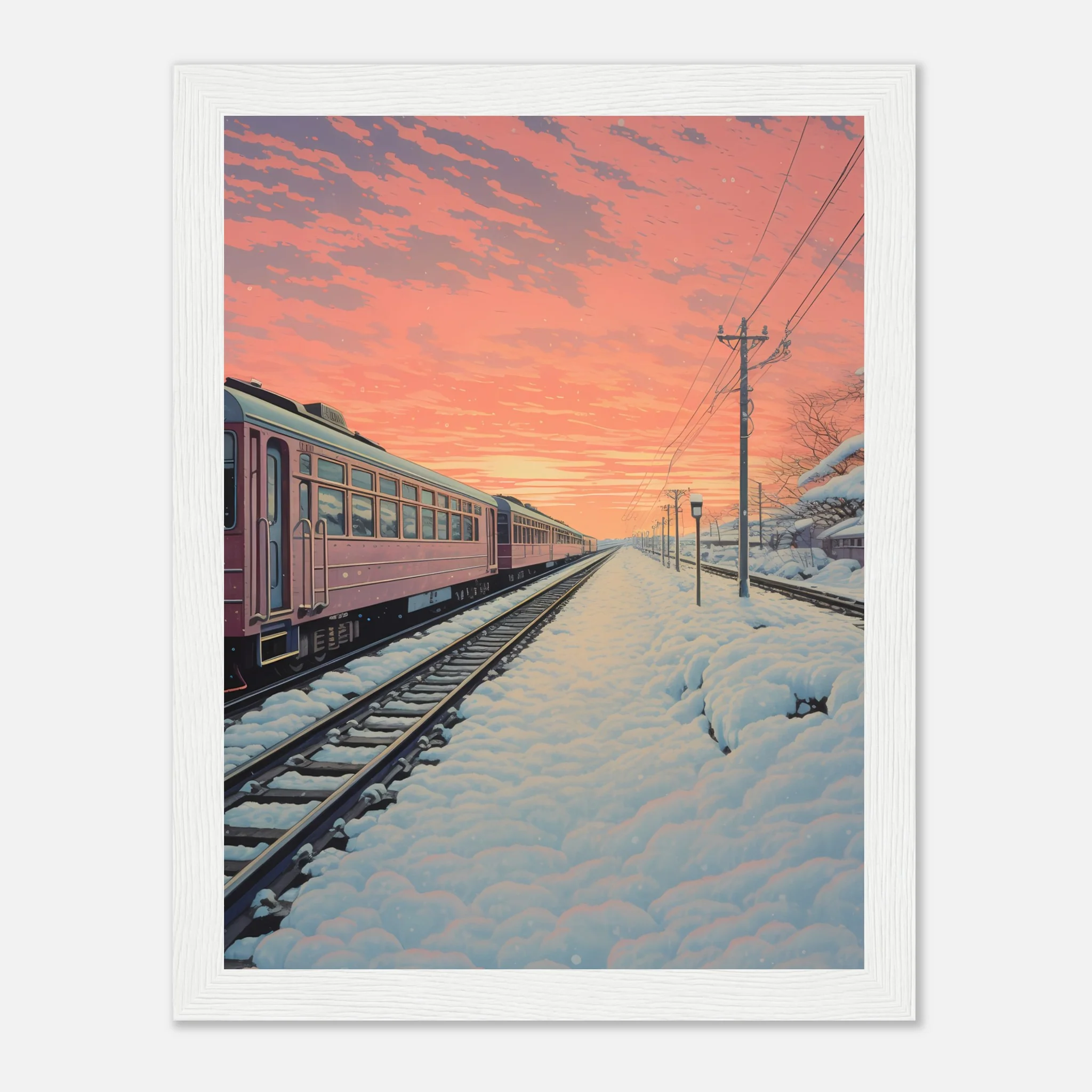 Japanese Train in Sunset - Poster - Image 18