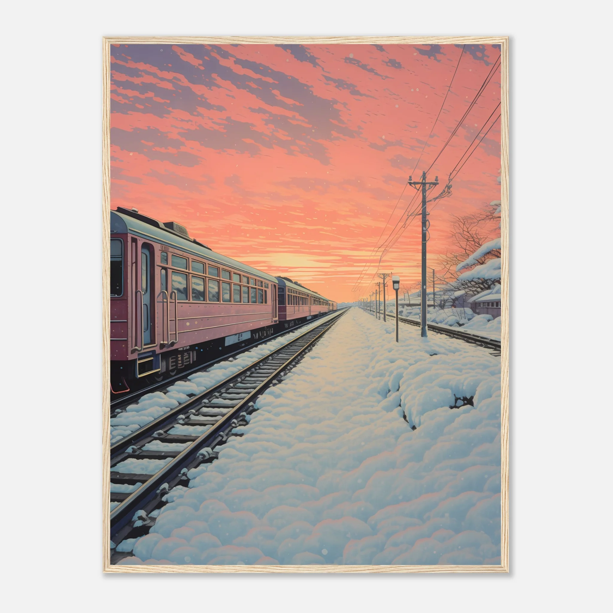Japanese Train in Sunset - Poster - Image 19