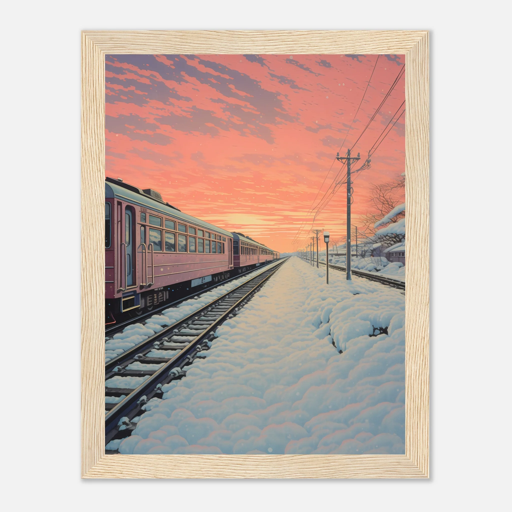 Japanese Train in Sunset - Poster - Image 24