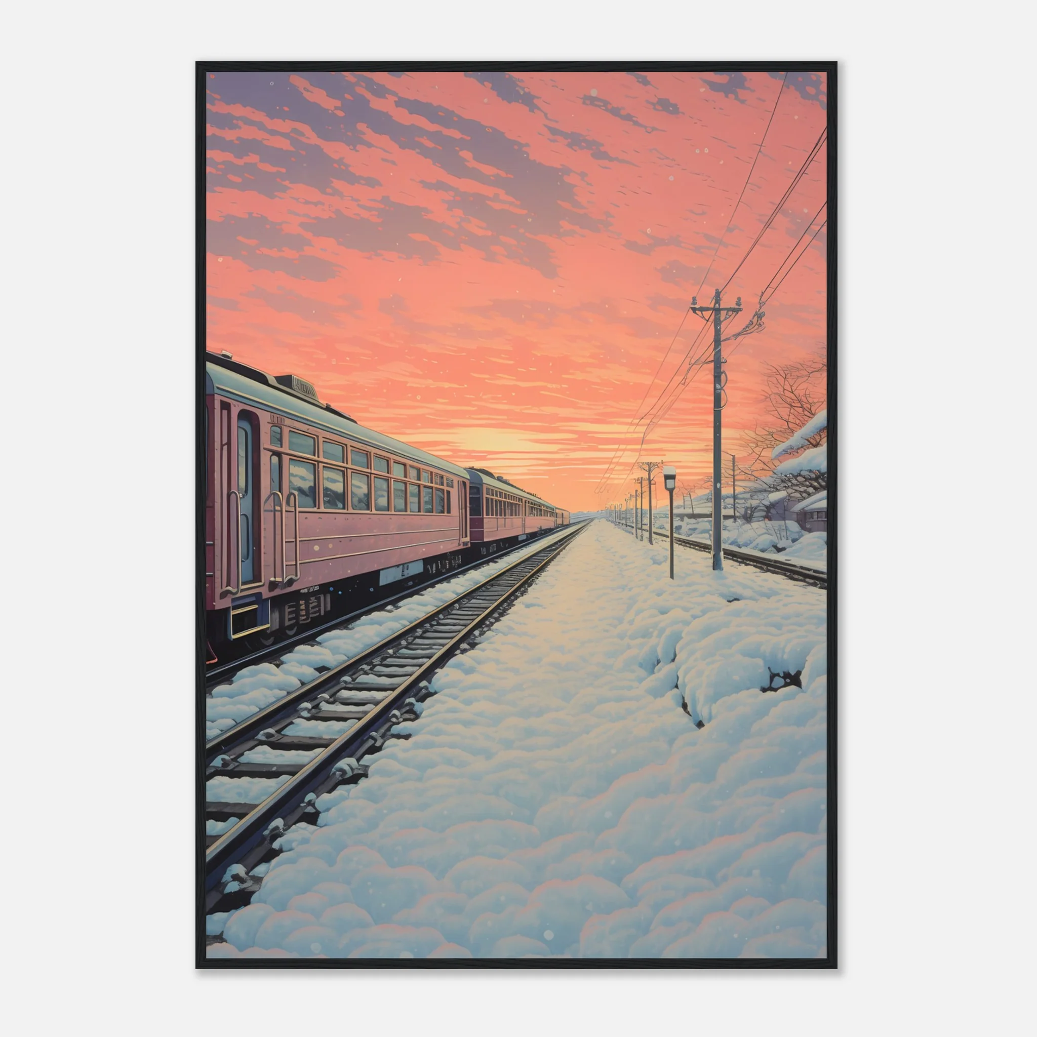 Japanese Train in Sunset - Poster - Image 25