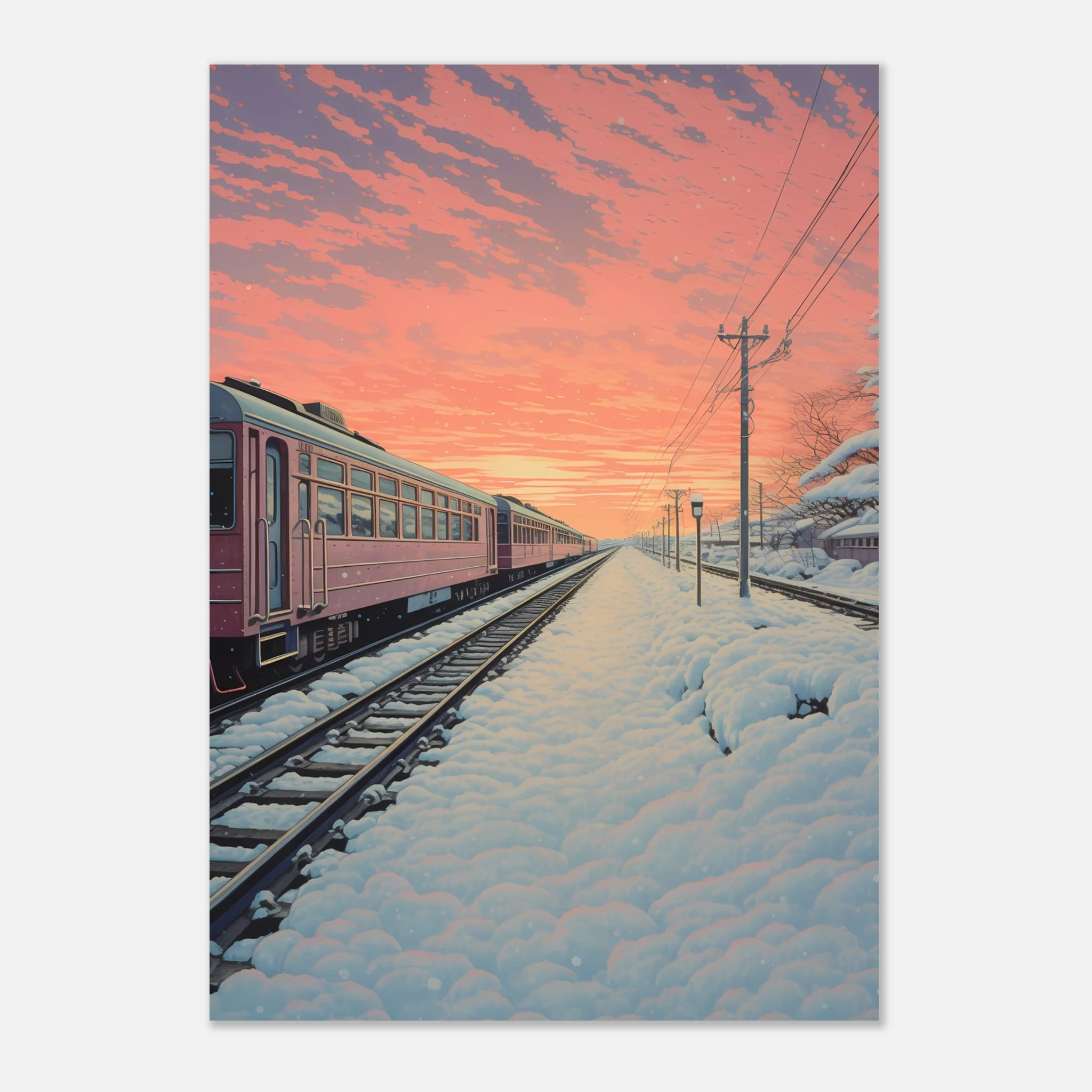 Japanese Train in Sunset - Poster - Image 8