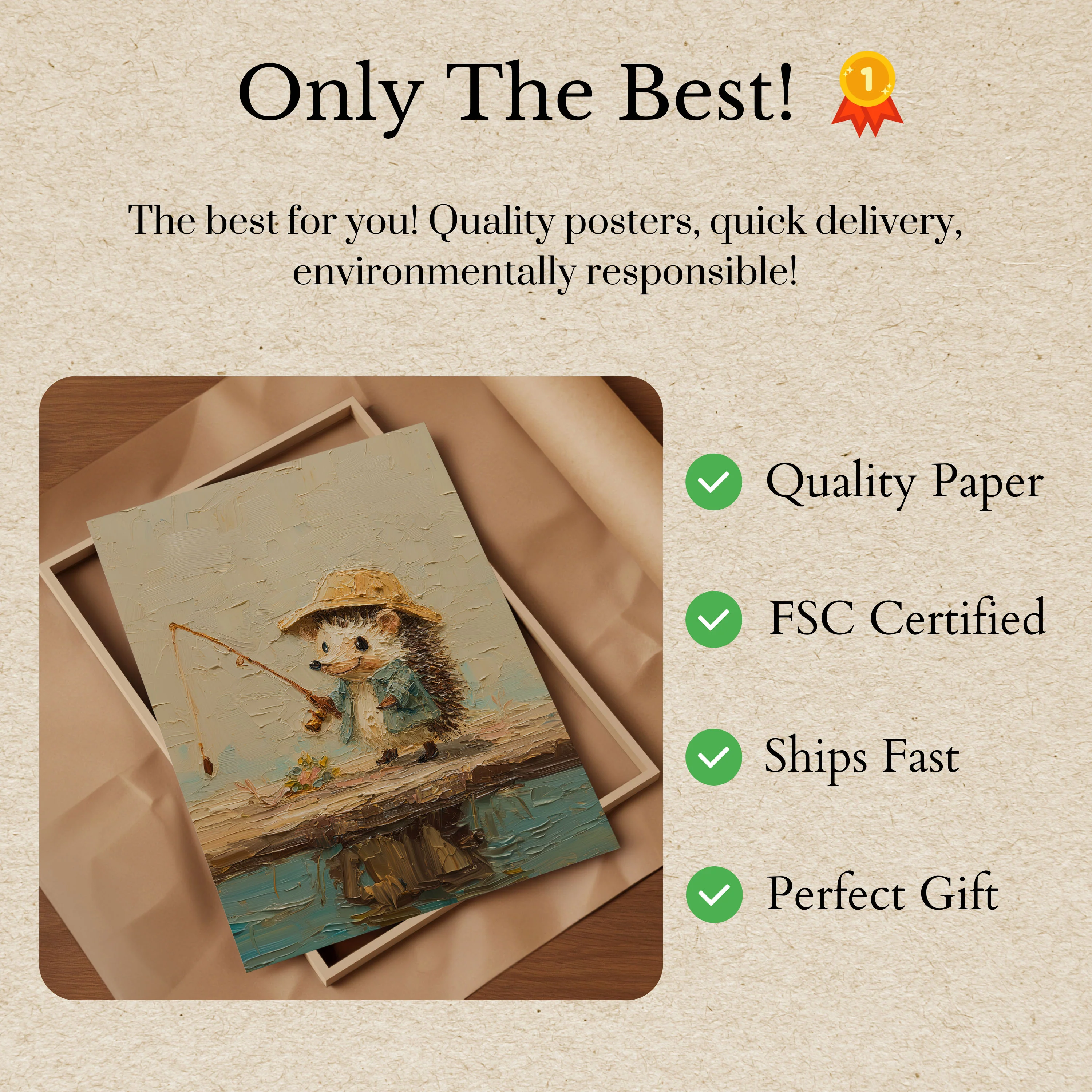 Little Hedgehog Fishing Adventure Poster - Image 3