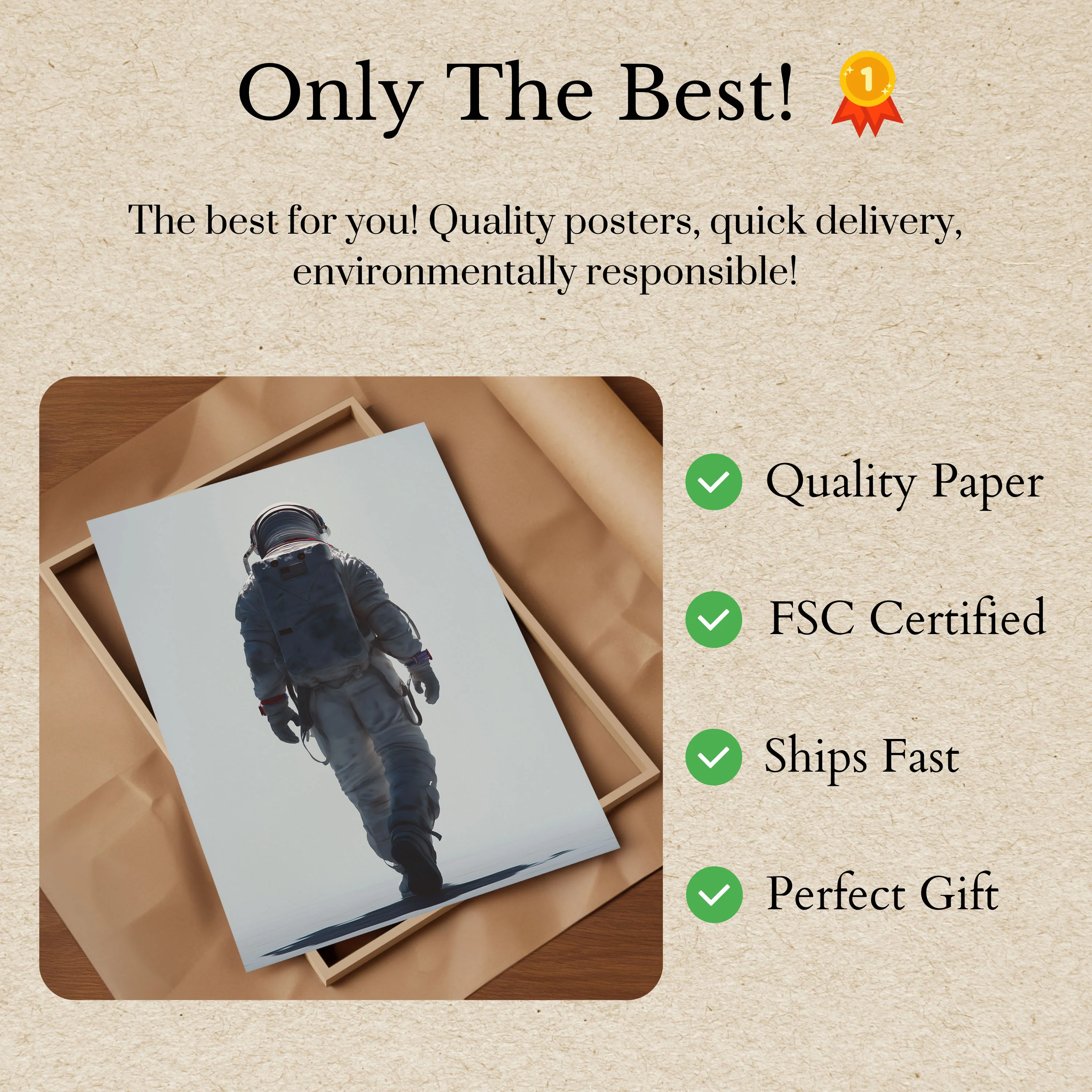 Lone Astronaut Space Walk Poster - Image 3