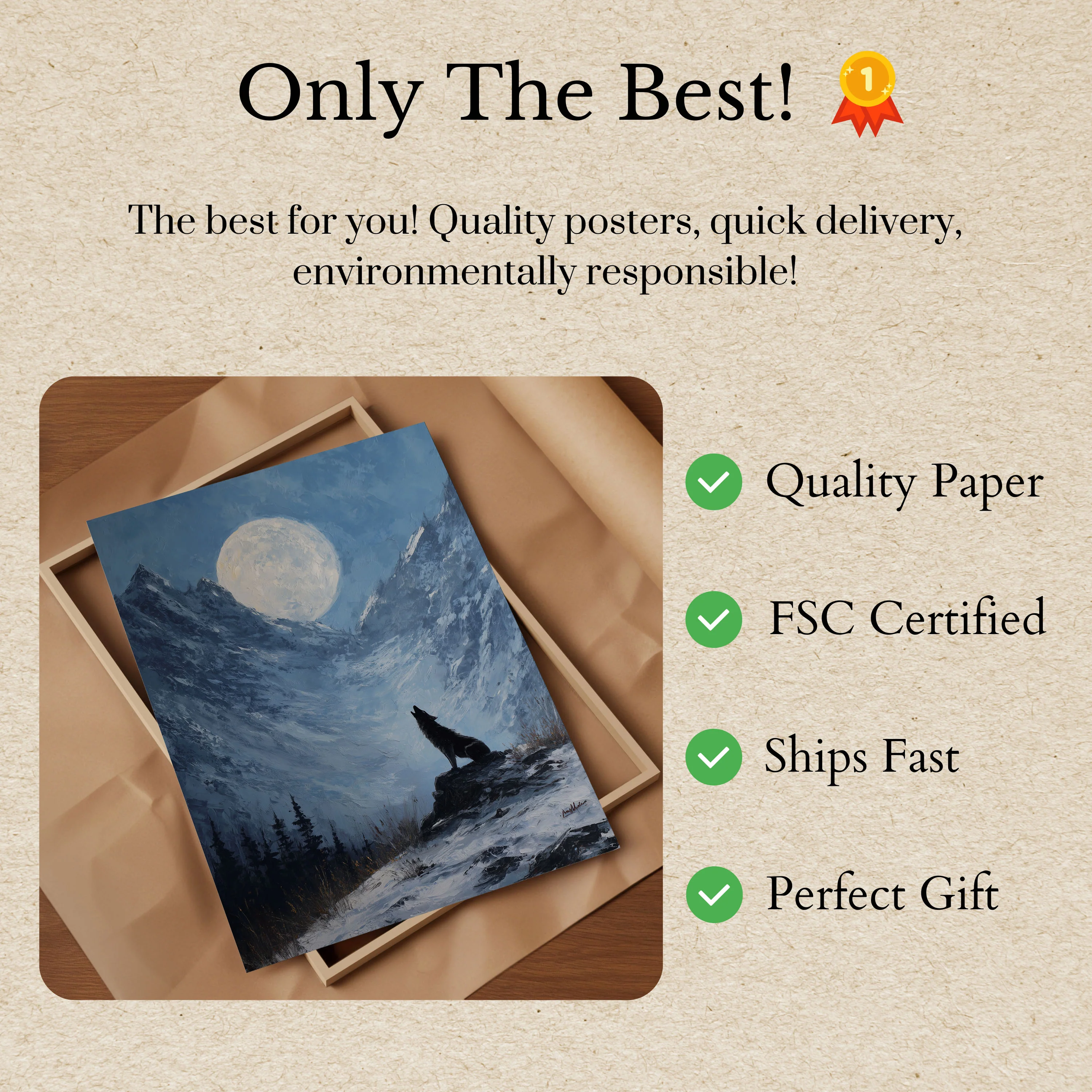 Lunar Howl Mountain Poster - Image 3